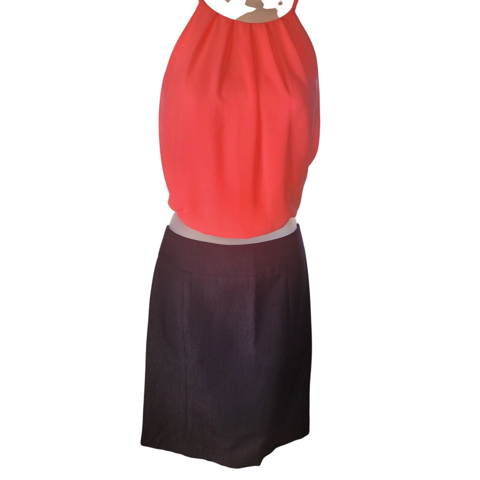 George George Black Shimmery Pencil Skirt Lined Excellent Sz 6 Size 28" / US 6 / IT 42 - 3 Thumbnail