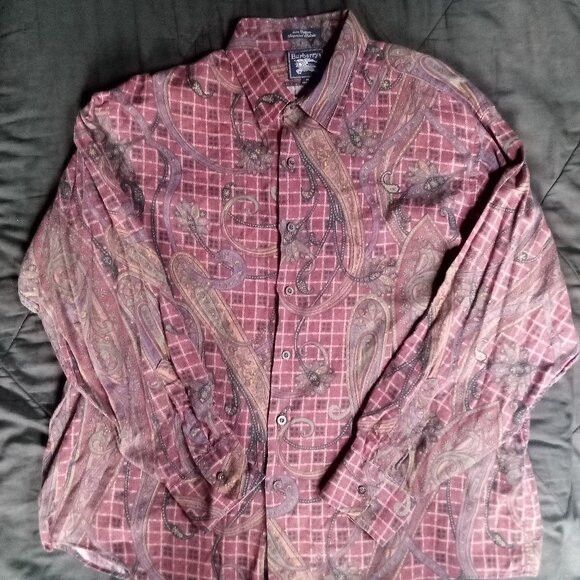Burberry Vintage Burberrys Paisley Plaid Button Shirt Size US XL / EU 56 / 4 - 2 Thumbnail