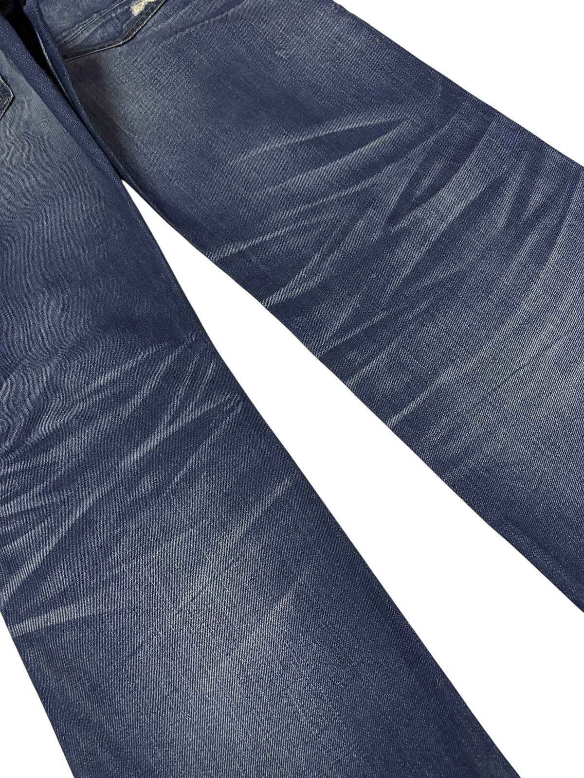 Japanese Brand Vtg Back Number Japan Buckle Whisker Faded Distress Jeans Size US 32 / EU 48 - 7 Thumbnail