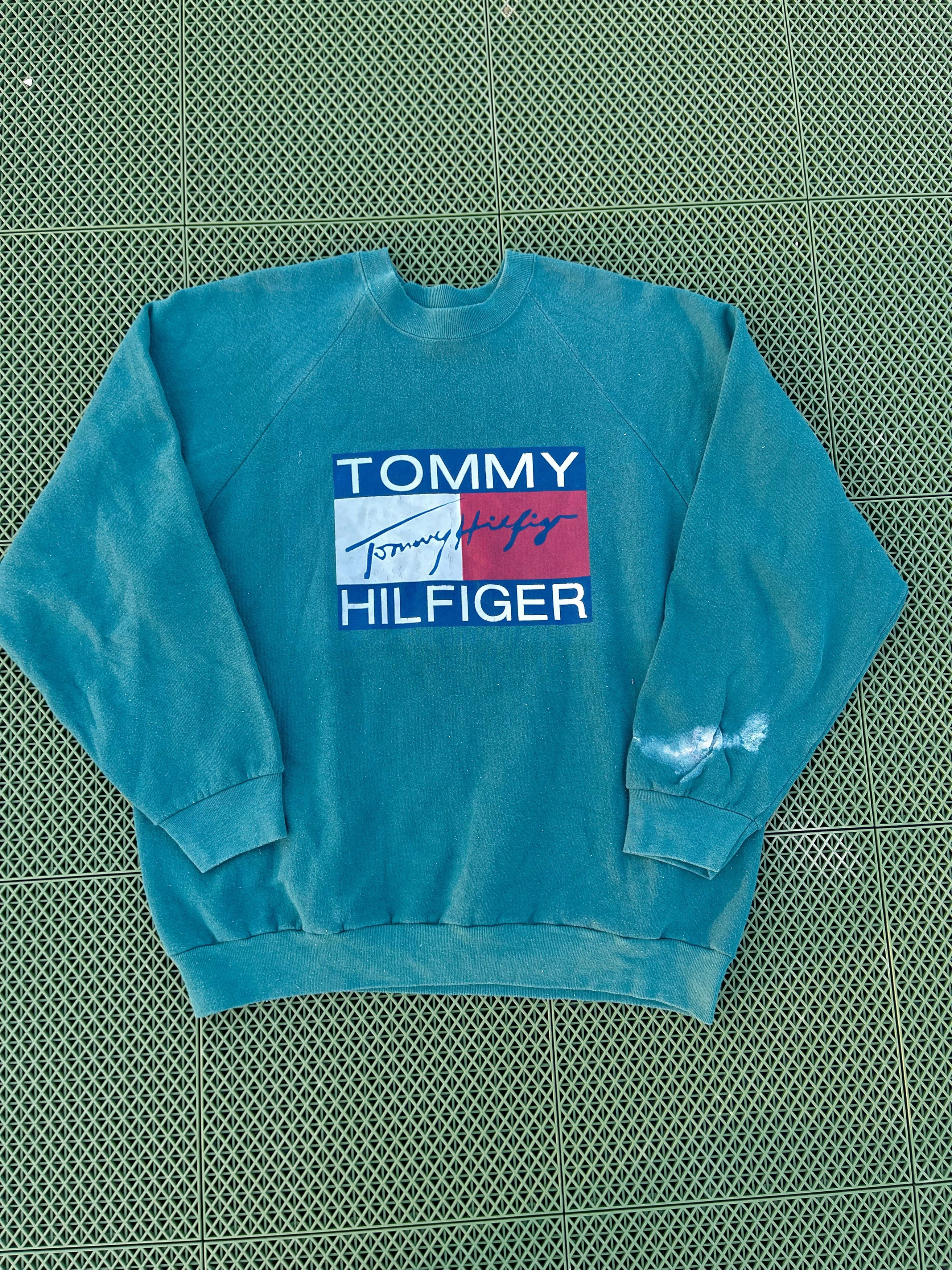 Tommy Hilfiger × Vintage 90's Vintage Tommy Hilfiger Bootleg Rap Hip Hop Sweatshirt Size US XL / EU 56 / 4 - 1 Thumbnail