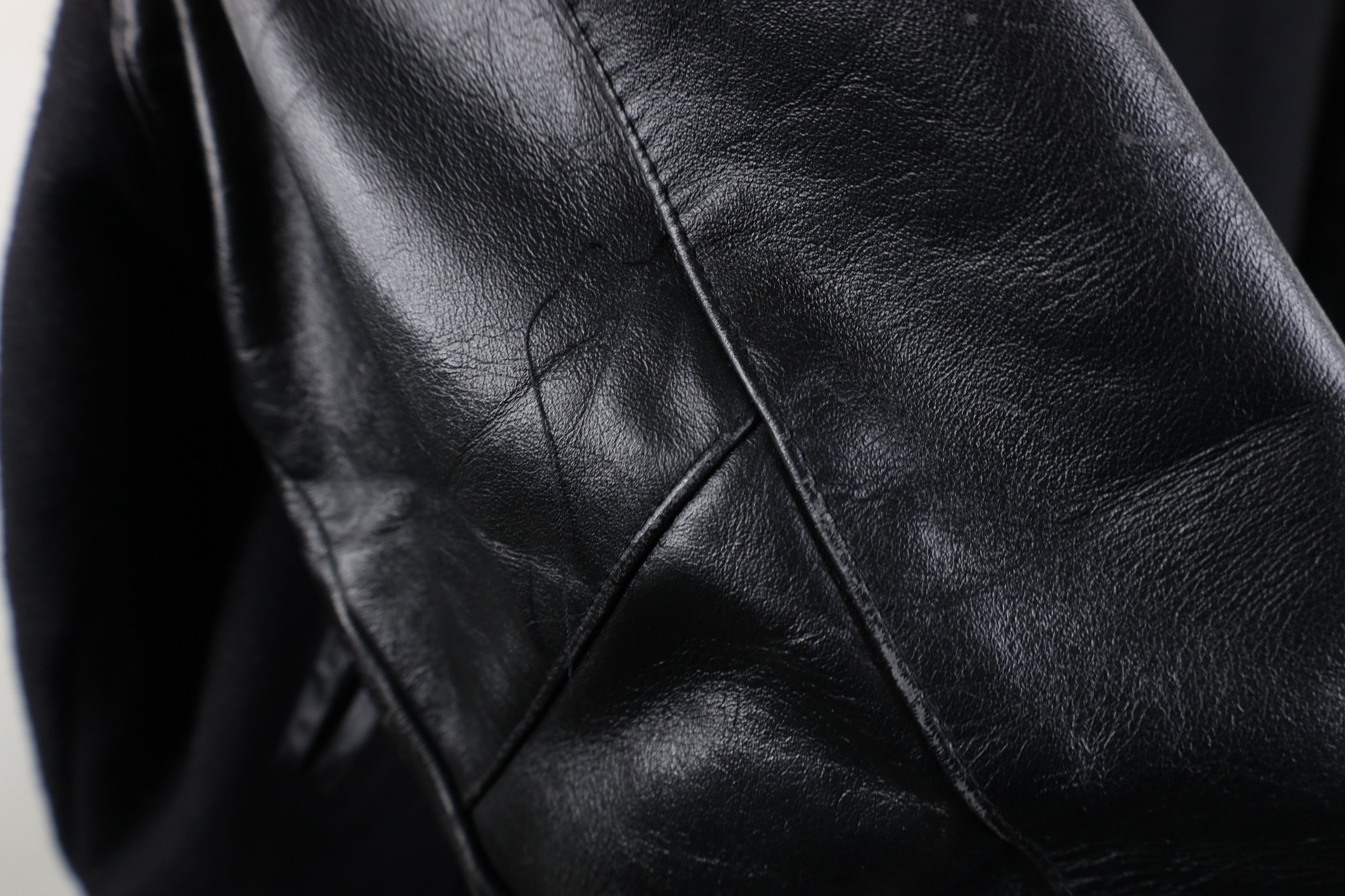 Vintage Vintage 90s Streetwear Oil Field Wool Leather Varsity Jacket Size US XL / EU 56 / 4 - 8 Thumbnail