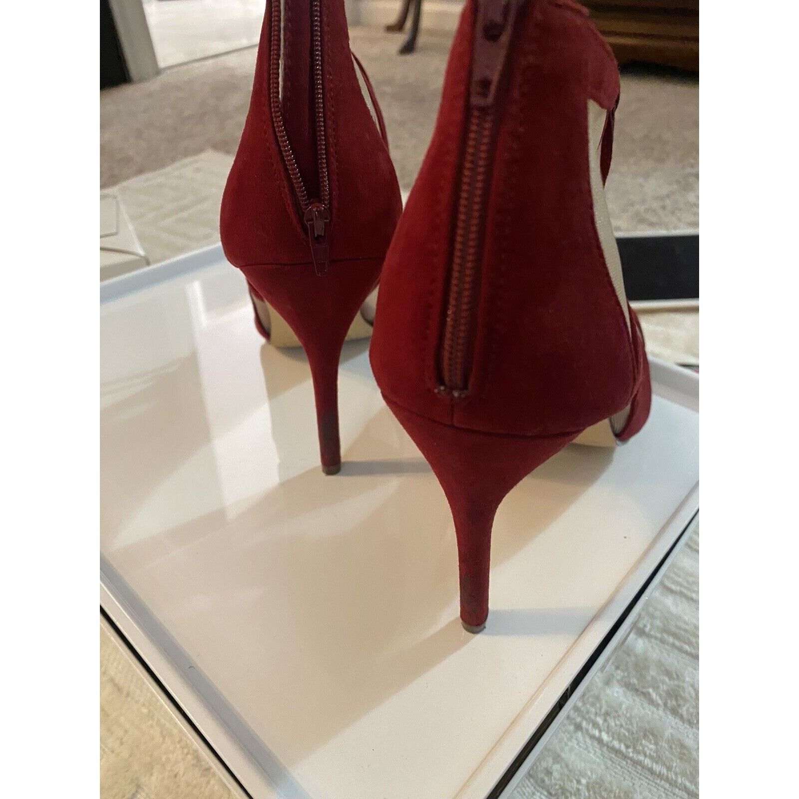 Finamore × Nina Ricci Nina Ruby Red Open Toe 4” Heels Size US 9.5 / IT 39.5 - 2 Thumbnail