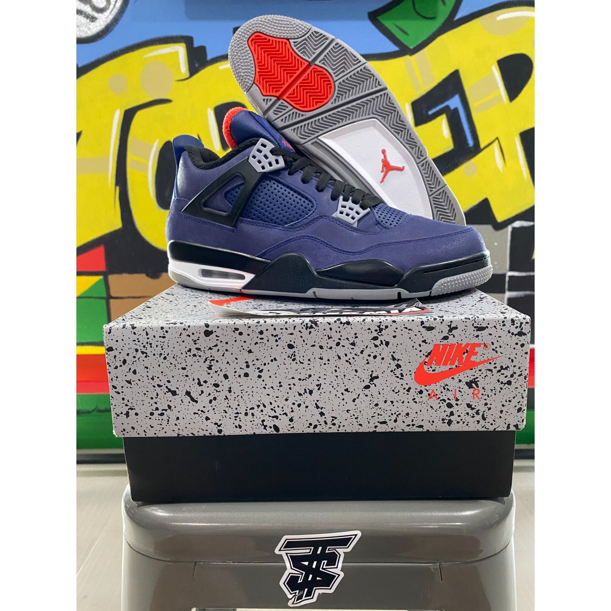 image of Air Jordan 4 Winterized Loyal Blue 2019 Size 12 Shoes, Men's