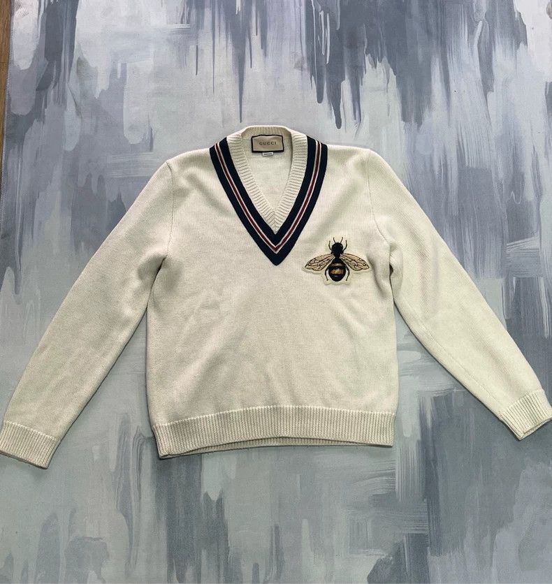 Gucci Gucci Little Bee White Knitwear Size US M / EU 48-50 / 2 - 1 Thumbnail
