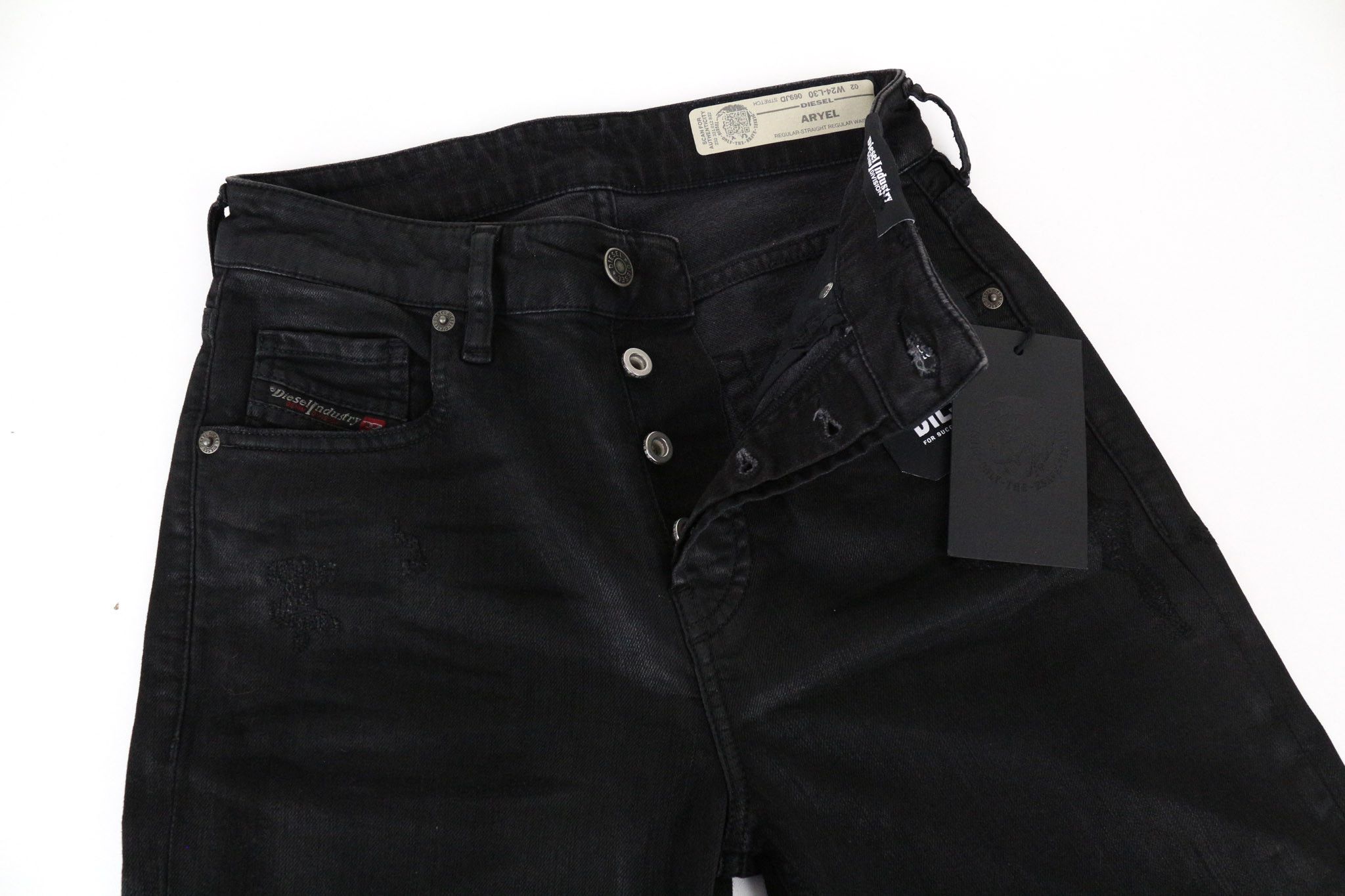 Diesel ARYEL 069JD W24/L30 Black Stretch Buttoned Jeans 69901 Size 24" / US 00 / IT 34 - 6 Thumbnail