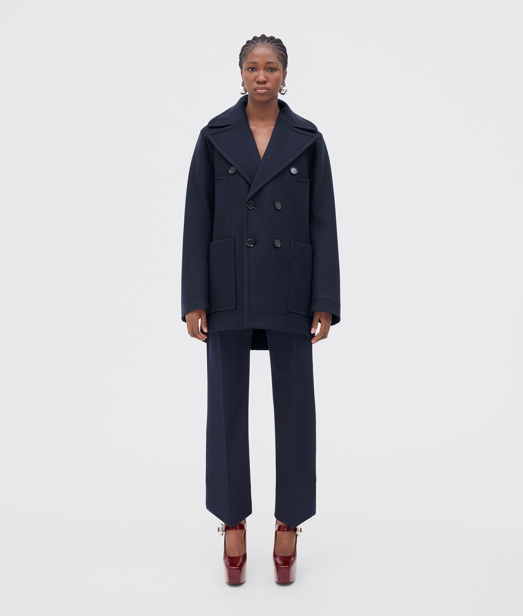 Bottega Veneta o1n1vont0325 Double Cotton Canvas Trouser in Blue Size 27" / US 4 / IT 40 - 4 Thumbnail