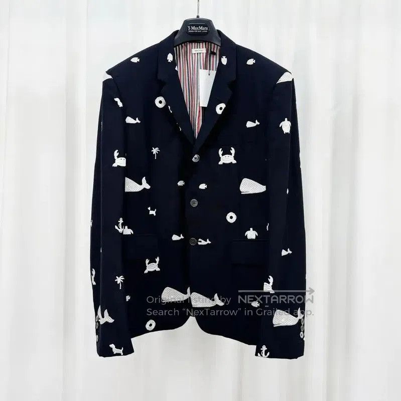 Thom Browne Thom Browne Black Wool Embroidered Long Coat . Size US S / EU 44-46 / 1 - 1 Thumbnail