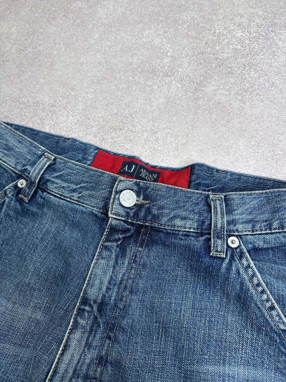 Armani Vintage 90s Armani Metal Logo Baggy Y2K Jeans U20 32 Size US 32 / EU 48 - 6 Thumbnail