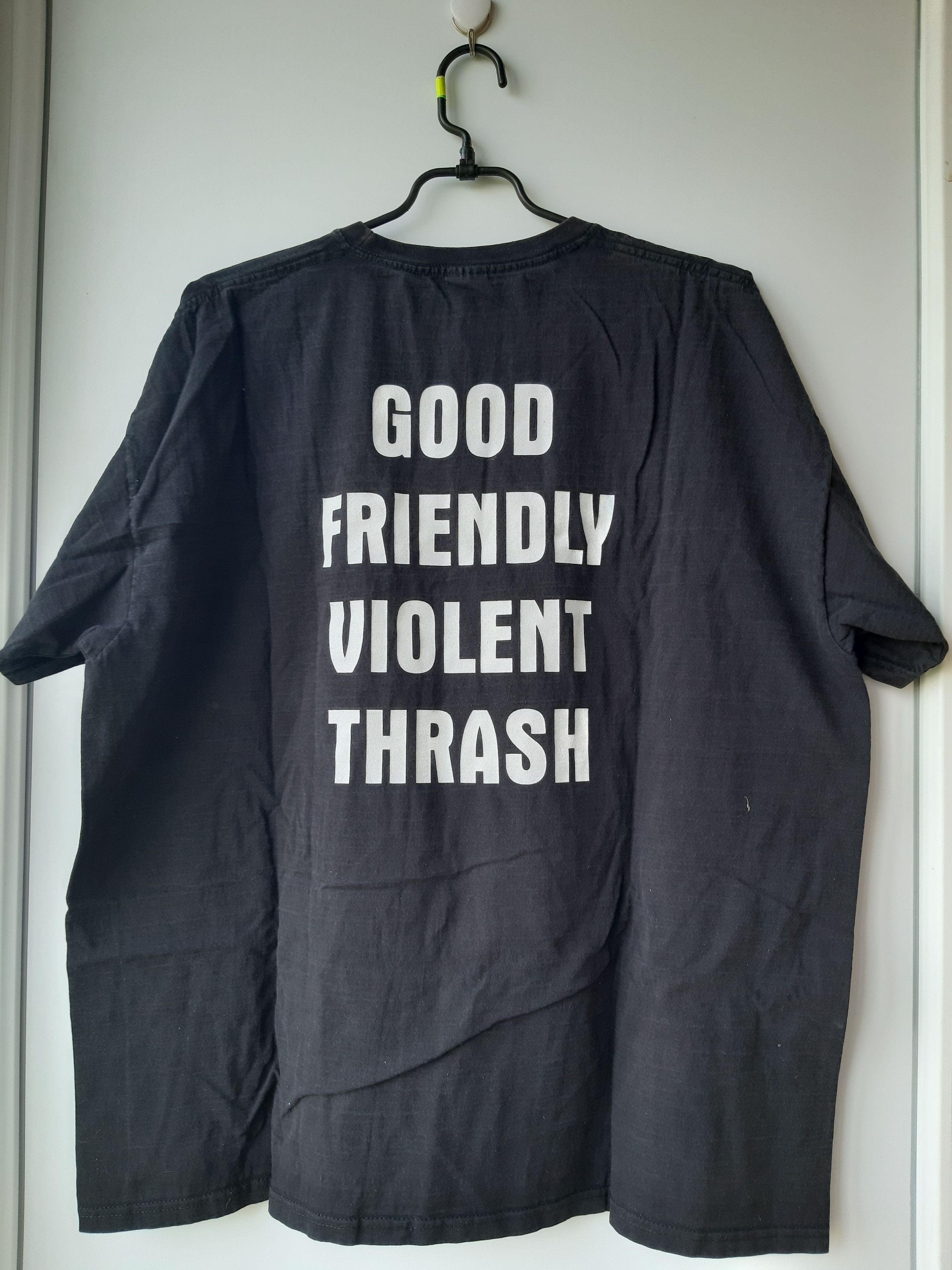 Fruit Of The Loom × Vintage 90s Vintage Exodus Shirt Good Friendly Violent Thrash Metal Size US XXL / EU 58 / 5 - 6 Thumbnail