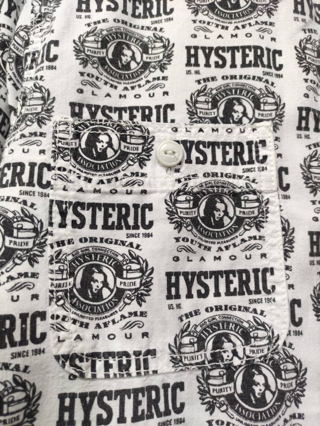 Hysteric Glamour Vtg 00's Hysteric Glamour Youth Aflame Logo Over Print Size US M / EU 48-50 / 2 - 6 Thumbnail