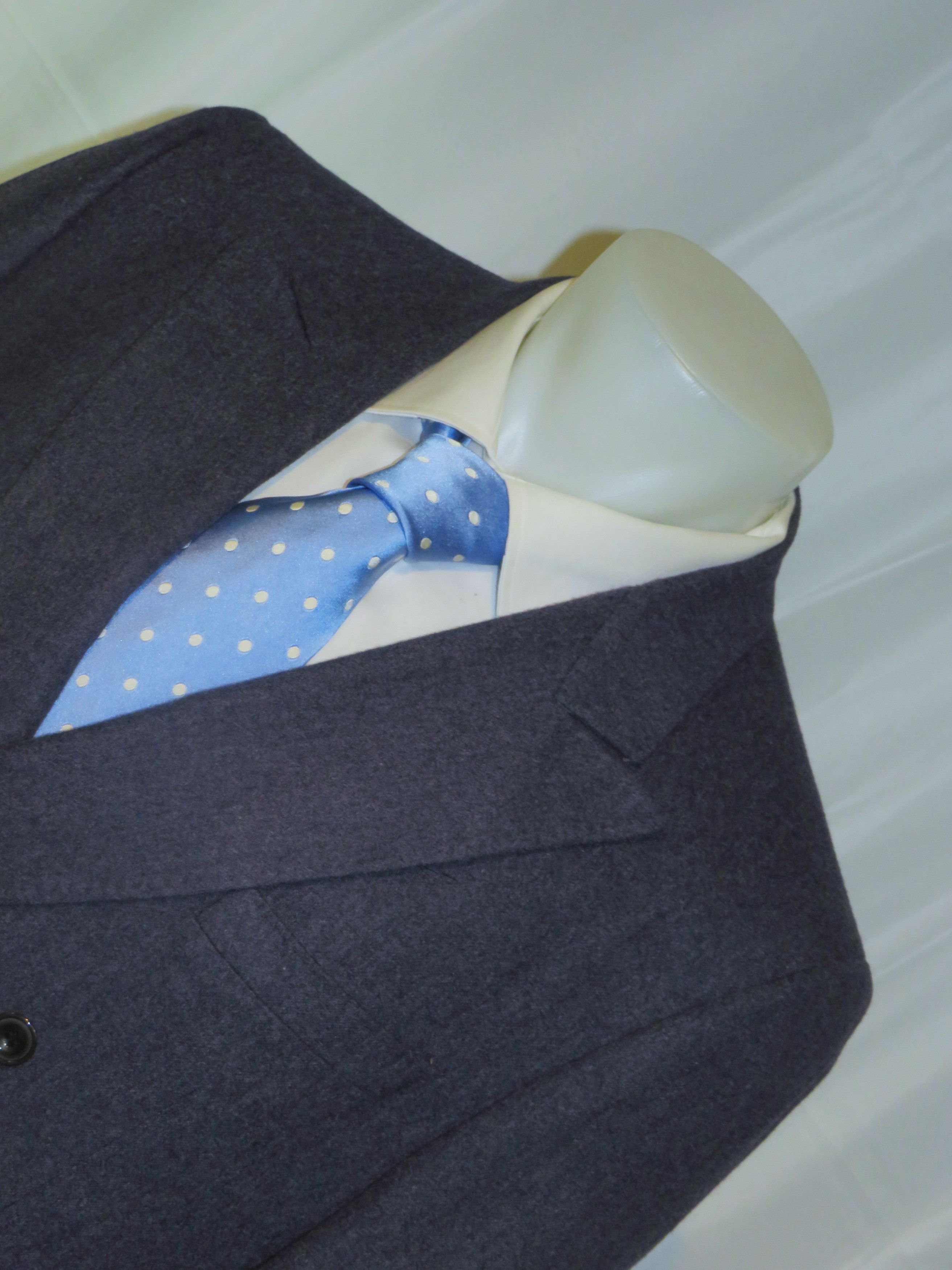 Cifonelli × Francesco Smalto Vintage Blue Flannel Double Breasted Suit 42R Size 42R - 6 Thumbnail