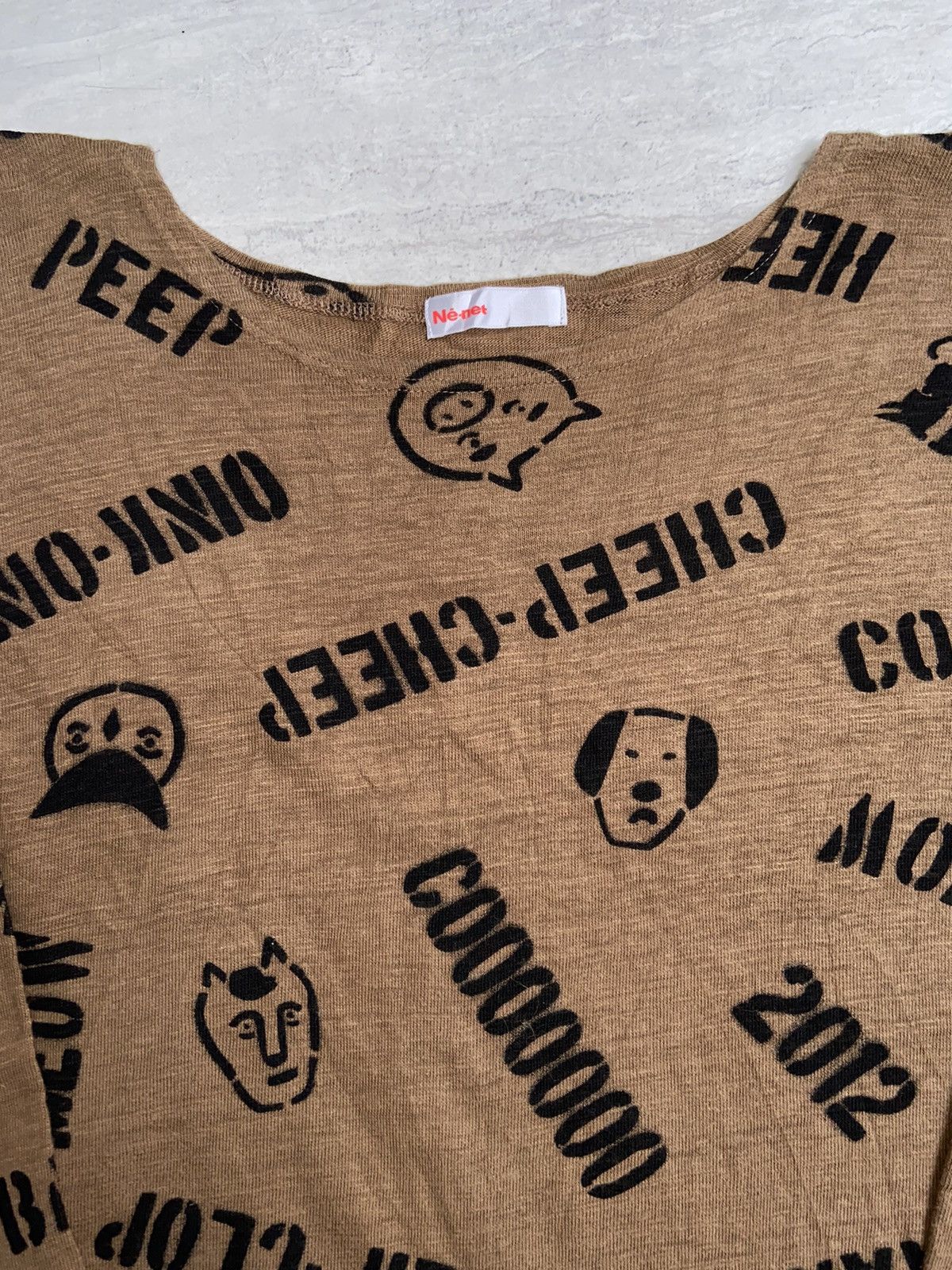 Issey Miyake × Japanese Brand × Ne-Net NE-NET Brown T-Shirt Size US XXL / EU 58 / 5 - 4 Thumbnail