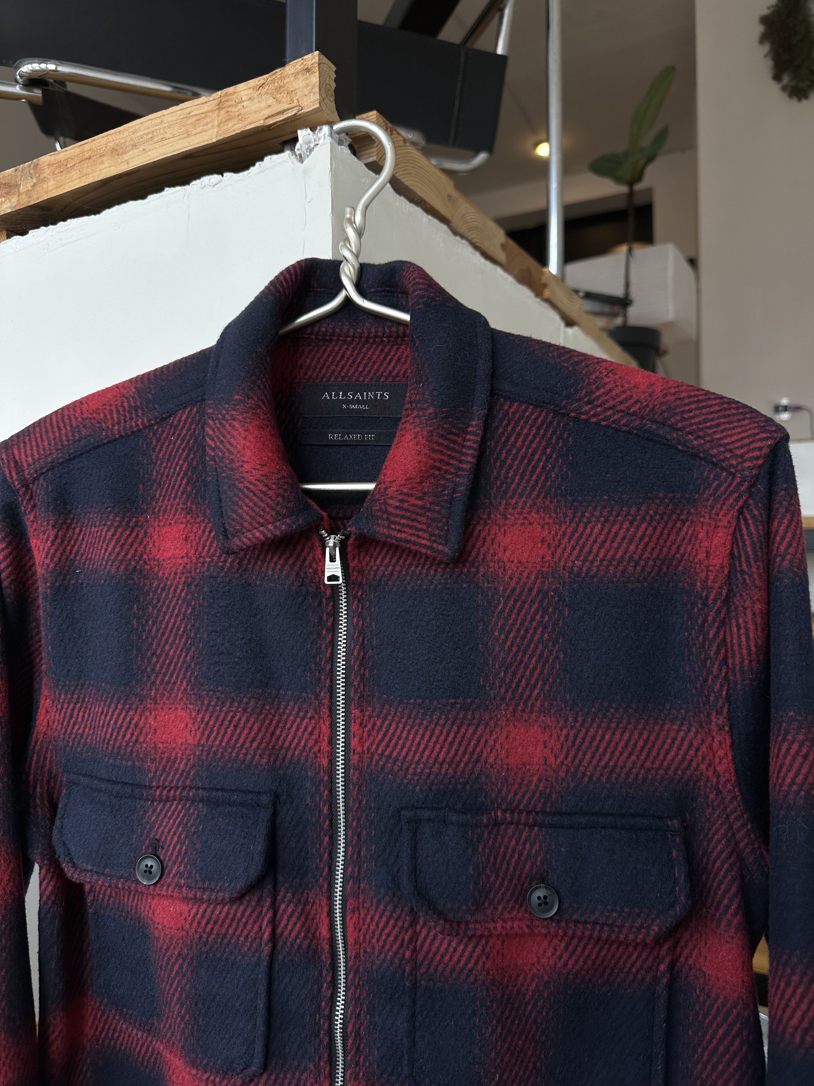 Allsaints Allsaints Wool Blend Checkered Overshirt Coat Jacket Men's Size US S / EU 44-46 / 1 - 6 Thumbnail