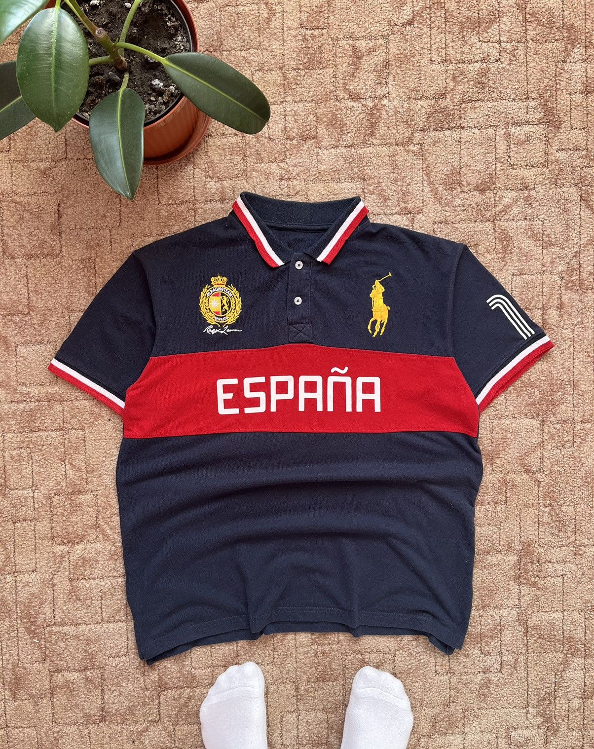Vintage Polo Ralph Lauren Espana Spain #10 Big Logo Tee