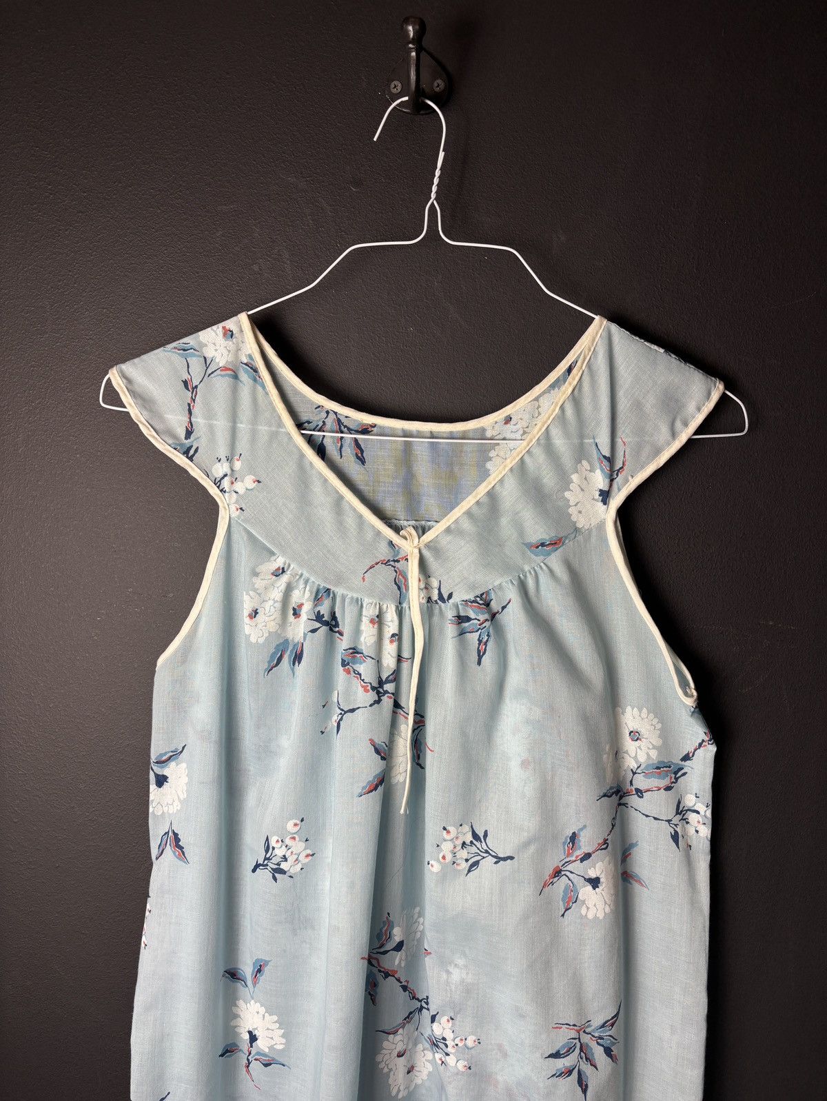 Vintage Vintage Night Gown Asian Floral Print 1970s Slip Dress Sleep Size ONE SIZE - 2 Thumbnail
