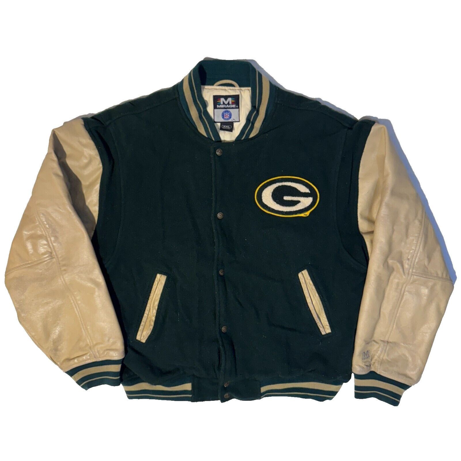 Letterman Jacket Vintage Green Bay Packers Leather Jacket Vintage - Main Image