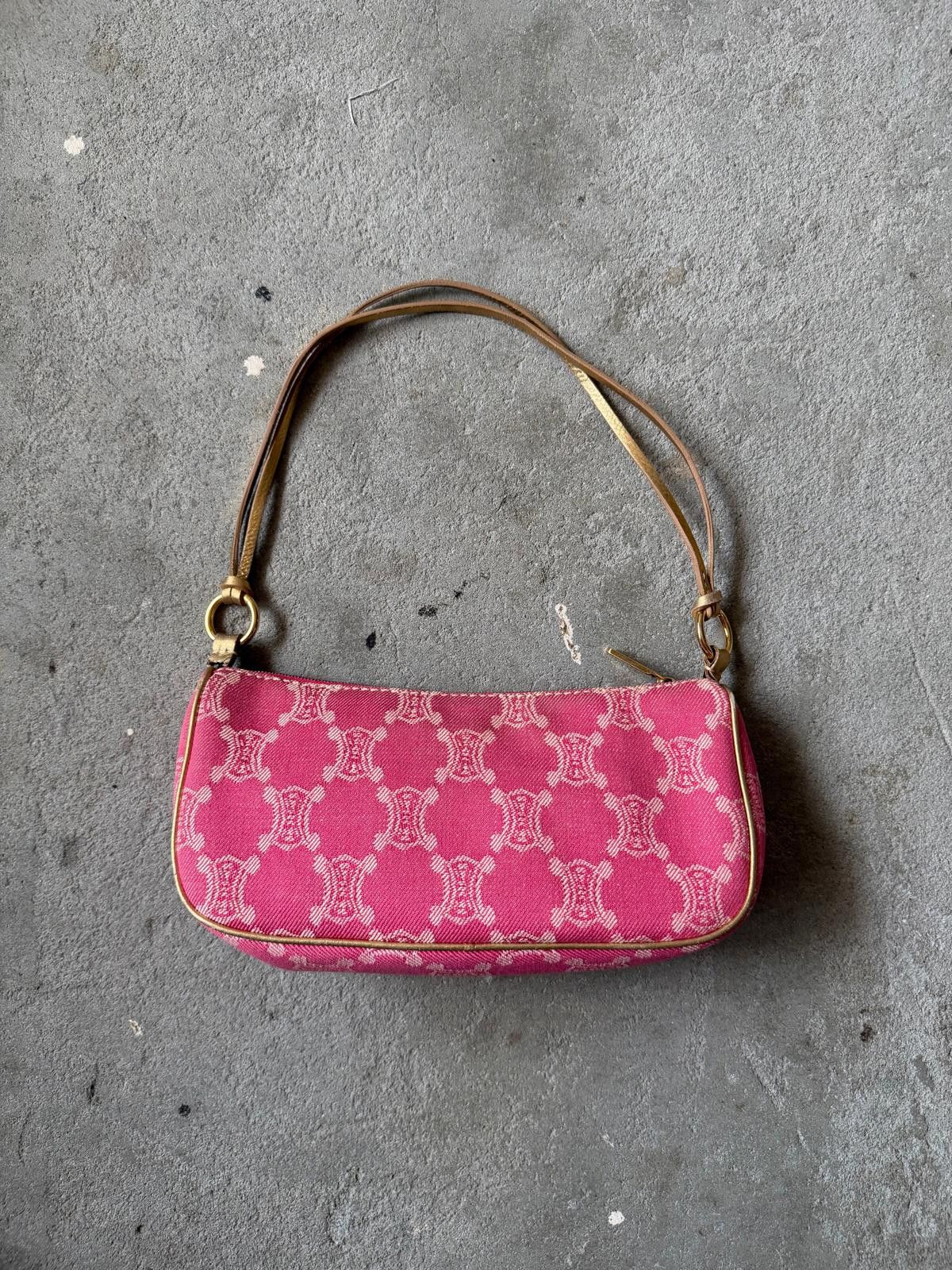 Celine Celine Macadam Denim Shoulder Bag Pink Size ONE SIZE - 6 Thumbnail