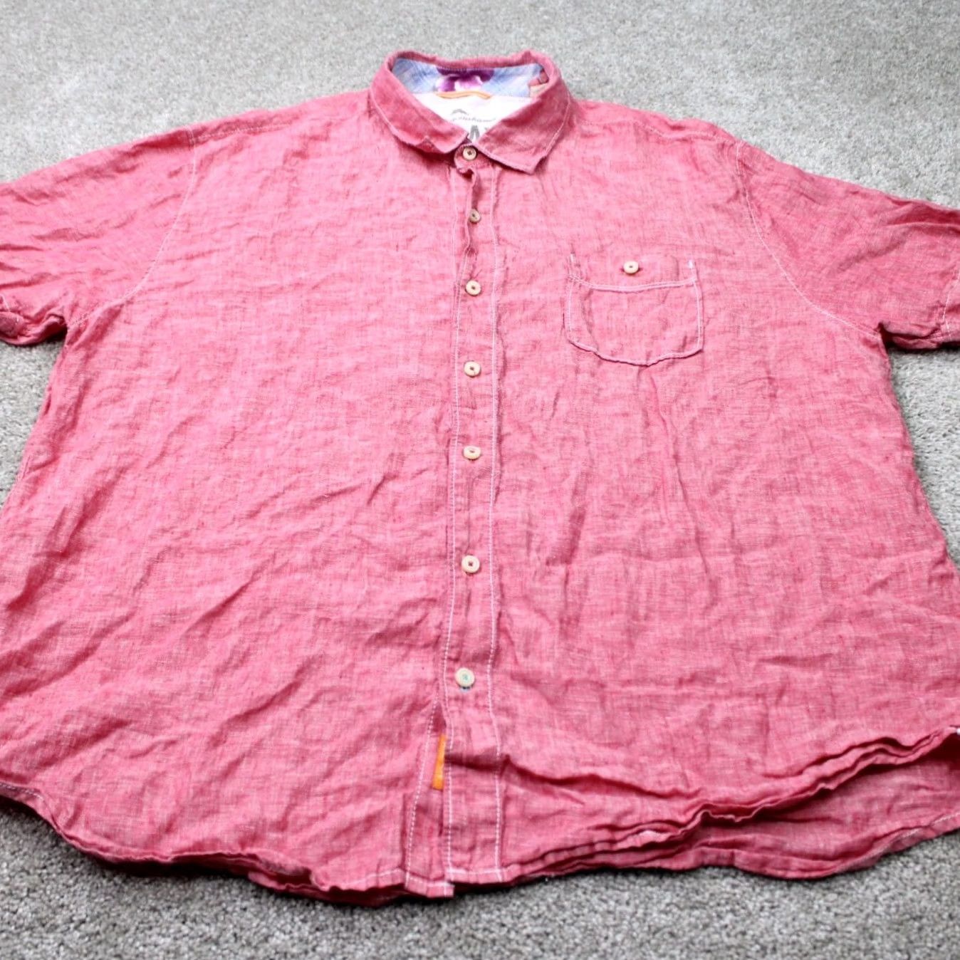 Tommy Bahama Tommy Bahama Shirt Mens 2XL Red Linen Short Sleeve Button-Up Casual Beach Shirt Size US XXL / EU 58 / 5 - 2 Thumbnail