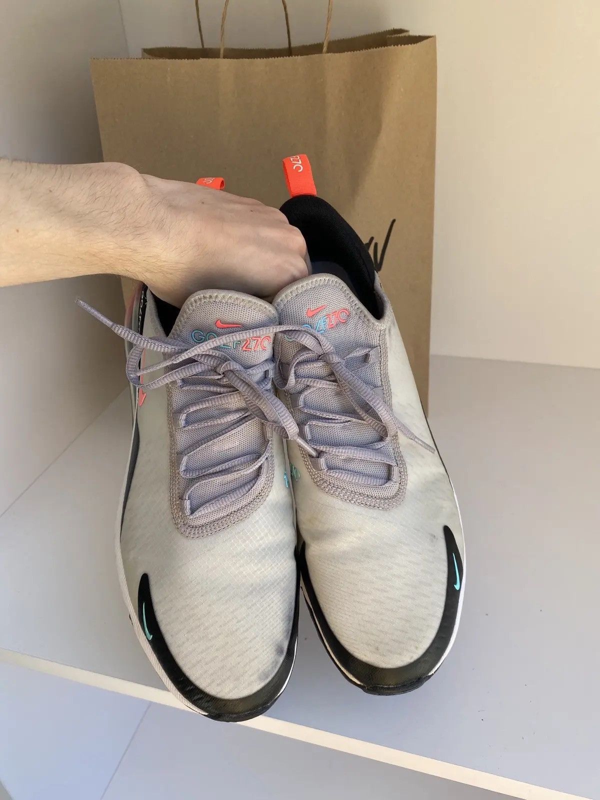 Nike × Vintage NIKE AIR MAX 270 G GOLF CLEAT ATMOSPHERE GREY-HOT PUNCH Size US 10 / EU 43 - 9 Thumbnail