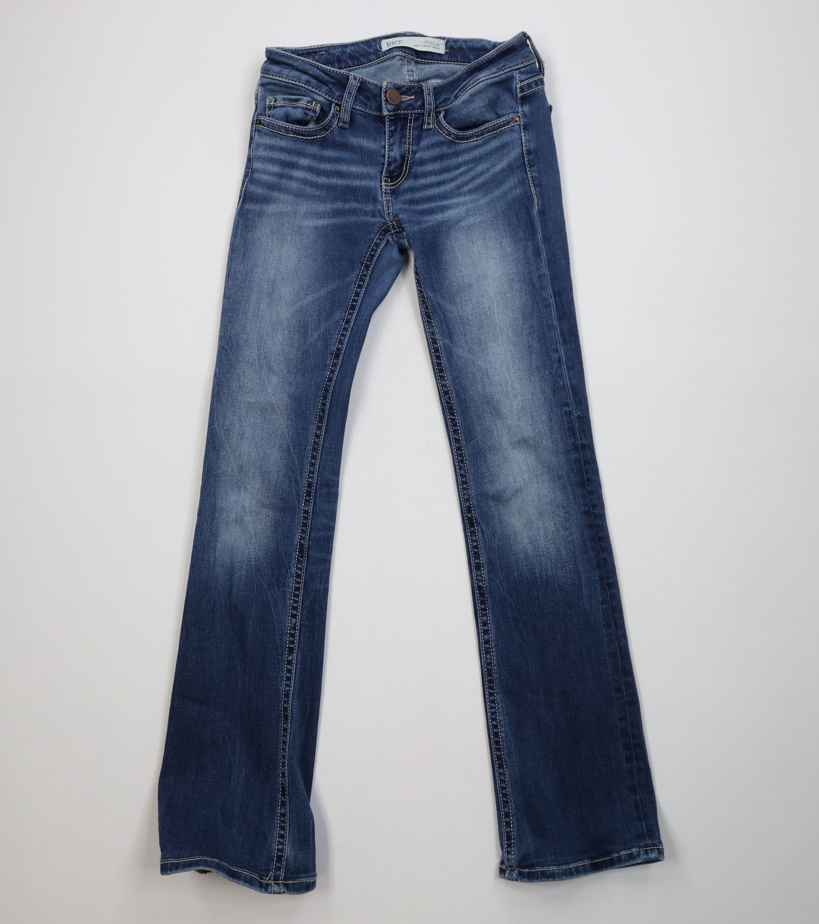 Vintage Buckle BKE Stitch Stretch Stella Slim Low Rise Bootcut Jeans Size 24" / US 00 / IT 34 - 1 Thumbnail