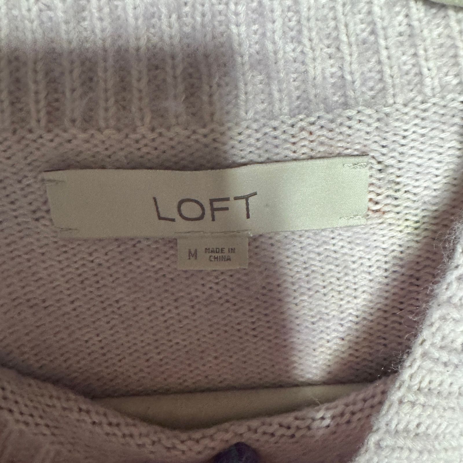 Loft LOFT Floral Print Sweater Purple Lilac Crew Neck Pullover M Size M / US 6-8 / IT 42-44 - 3 Thumbnail