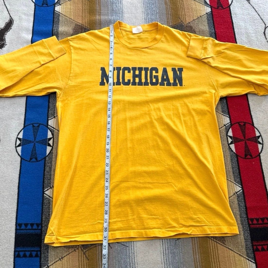 Vintage VINTAGE University Of Michigan Wolverines Long Sleeve T-Shirt XL Men Yellow 90s College Sports Size US XL / EU 56 / 4 - 5 Thumbnail
