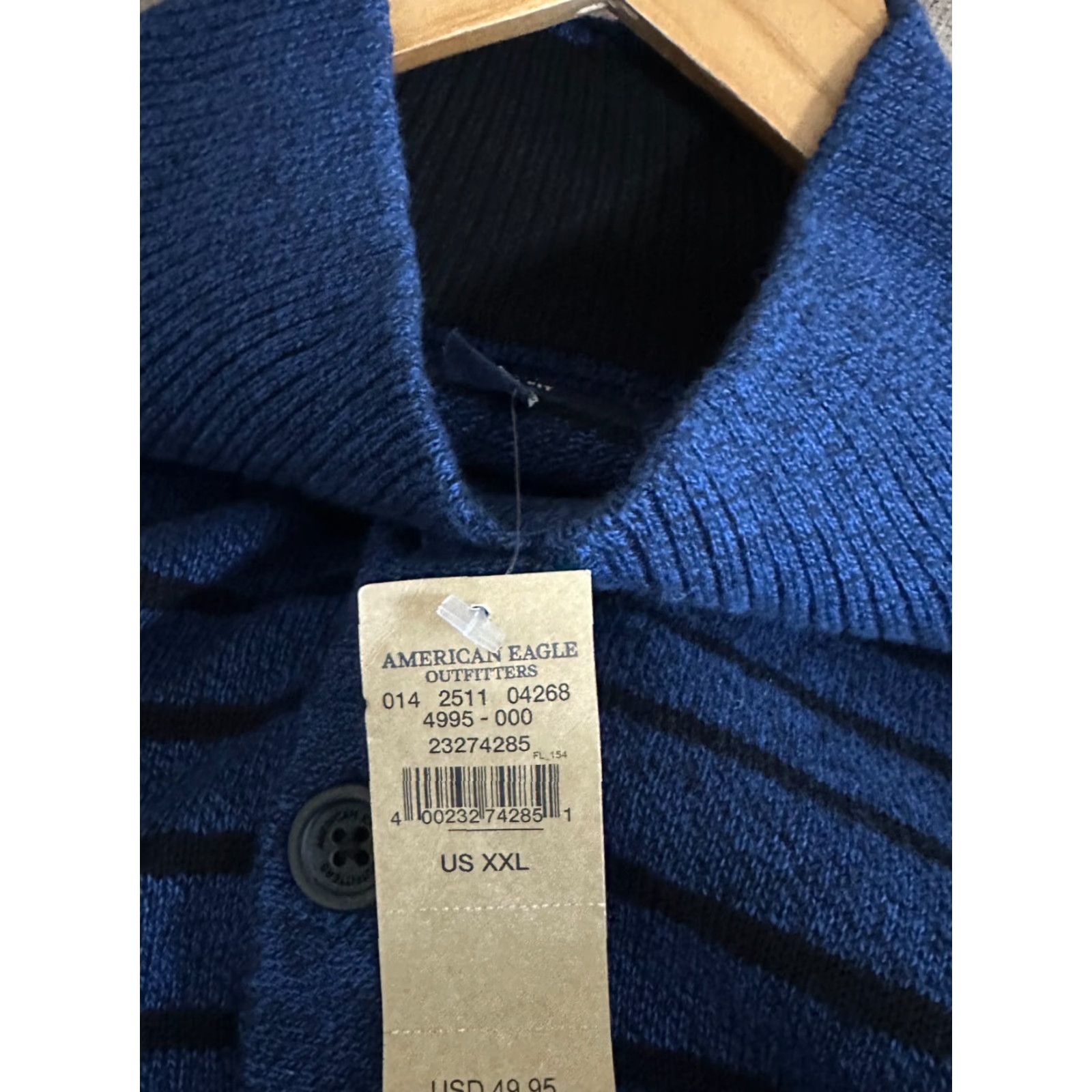 American Eagle Outfitters AMERICAN EAGLE ATHLETIC FIT Blue 1/4 BUTTON PULLOVER SWEATER MENS SZ 2XL NWT Size US XXL / EU 58 / 5 - 4 Thumbnail