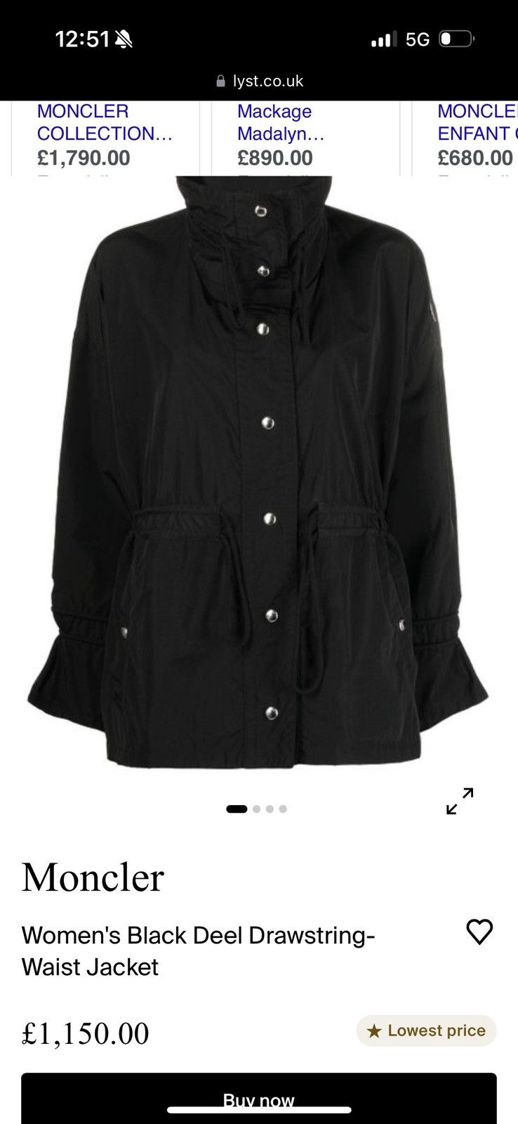 MONCLER ladies jacket SIZE 1 real TAPE MEASUREMENTS IN PHOTO