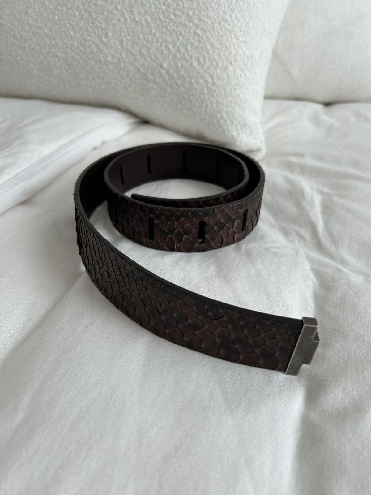 Haider Ackermann Haider Ackermann Python Leather Belt Size 44 - 1 Thumbnail