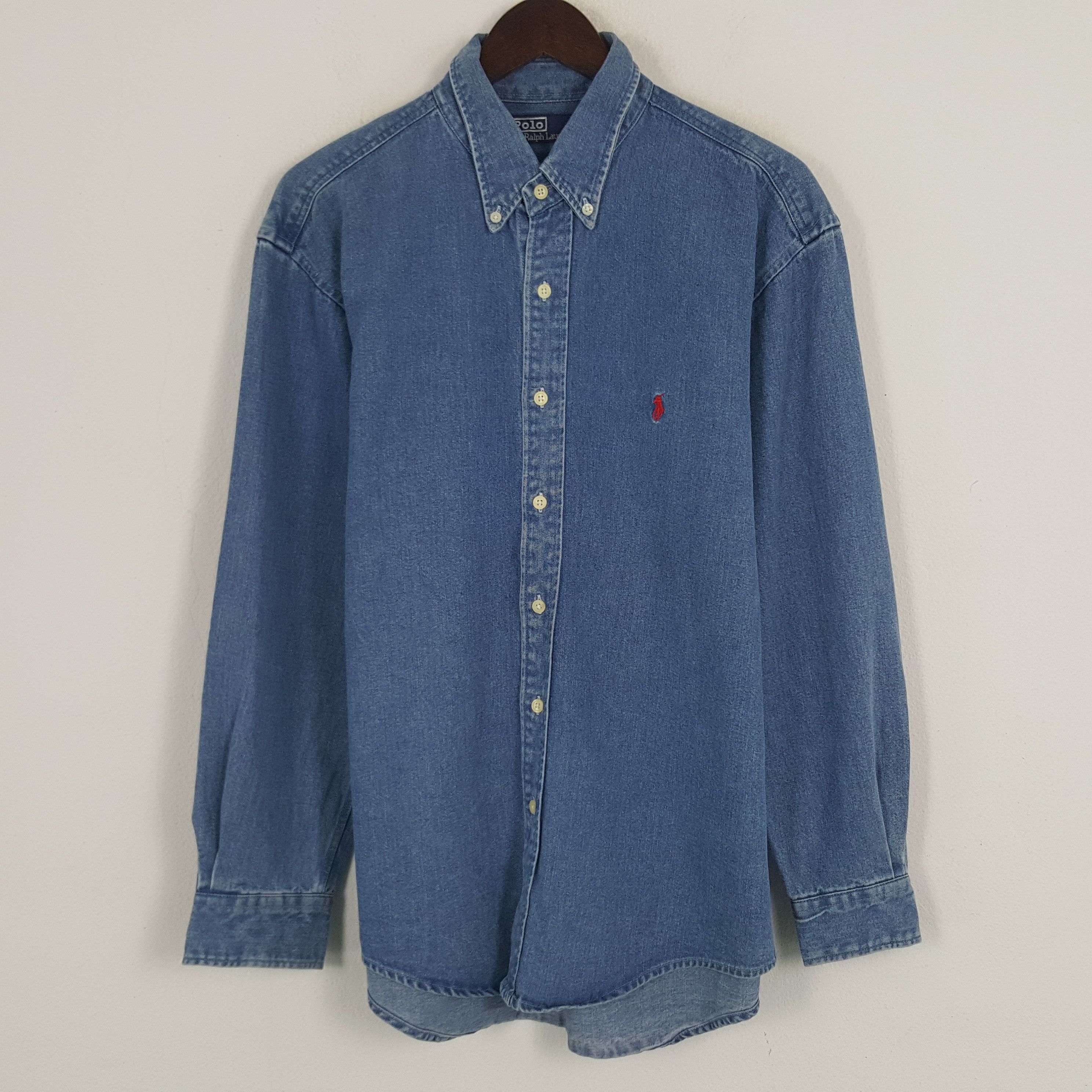 Polo Ralph Lauren × Vintage Vintage Polo Ralph Lauren Denim Button Up Shirt Size US L / EU 52-54 / 3 - 1 Thumbnail