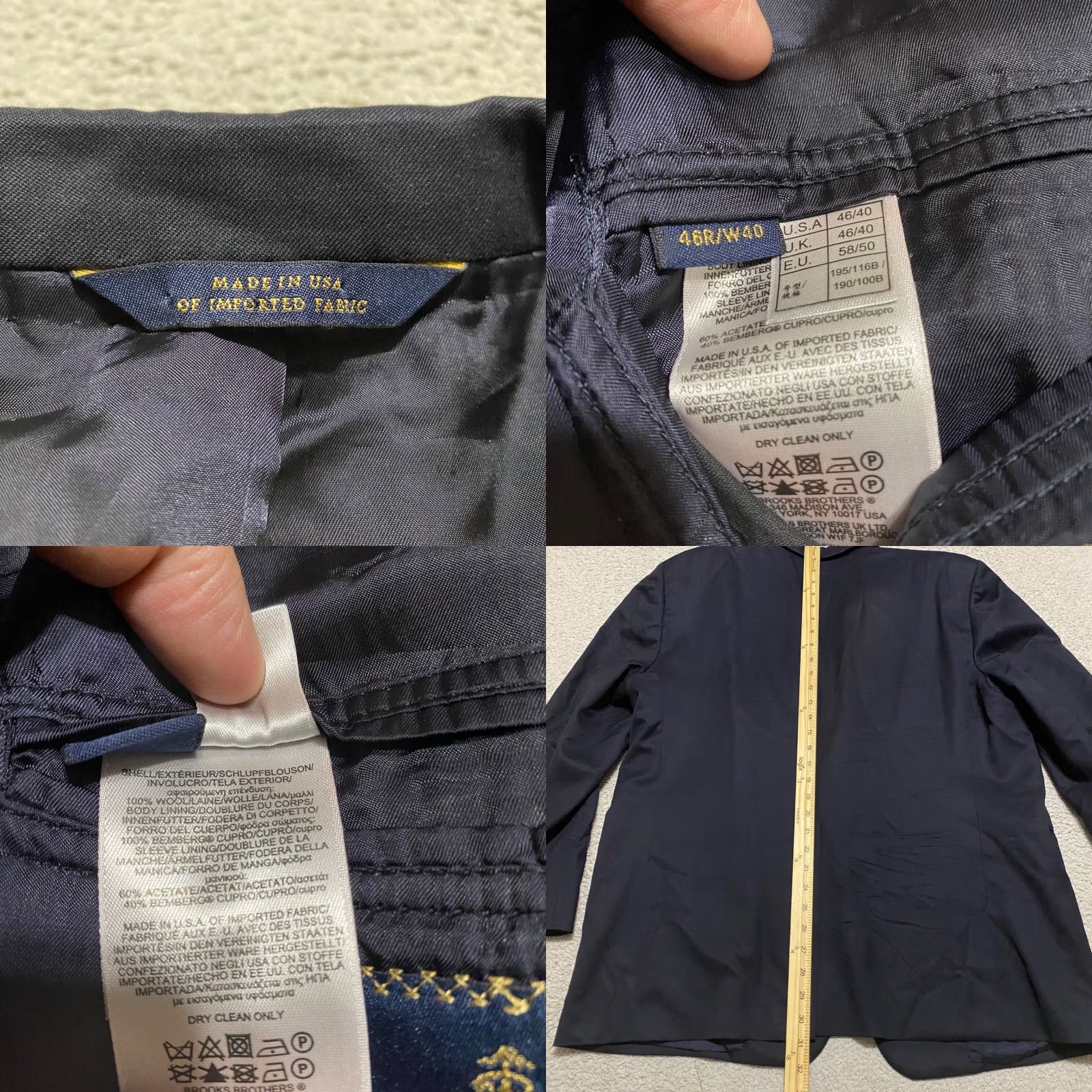 Brooks Brothers Brooks Brothers Blazer Mens 46R Solid Blue Wool Two-Button Vintage? (Note: The original title indicates non-vintage; kept as valid) Size 46R - 8 Thumbnail