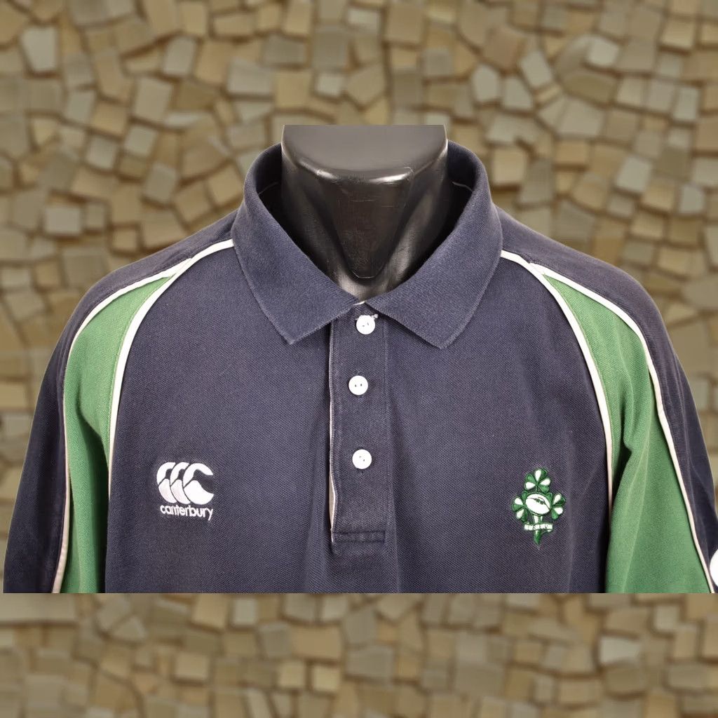 Vintage DDP Canterbury Ireland Vintage 2000s Y2K Rugby Polo Shirt Jersey XL Men Blue Polo Shirt Rugby Jersey Vintage Canterbury Ireland XL Mens Size US XL / EU 56 / 4 - 1 Thumbnail