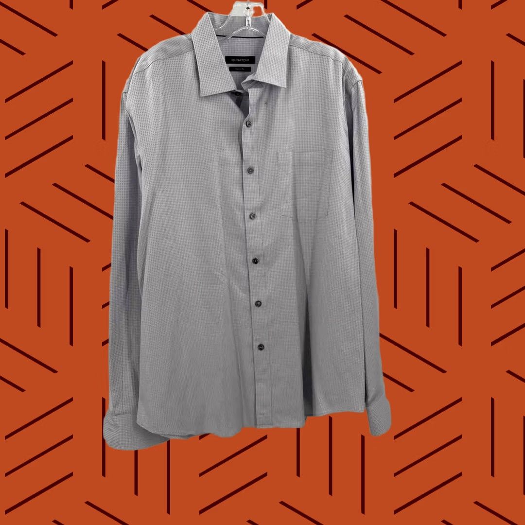 BUGATCHI Bugatchi Grey Large Men's Button Down - Large Grey Bugatchi Shirt Mens, Pre-Owned, 764980 Size US L / EU 52-54 / 3 - 1 Thumbnail