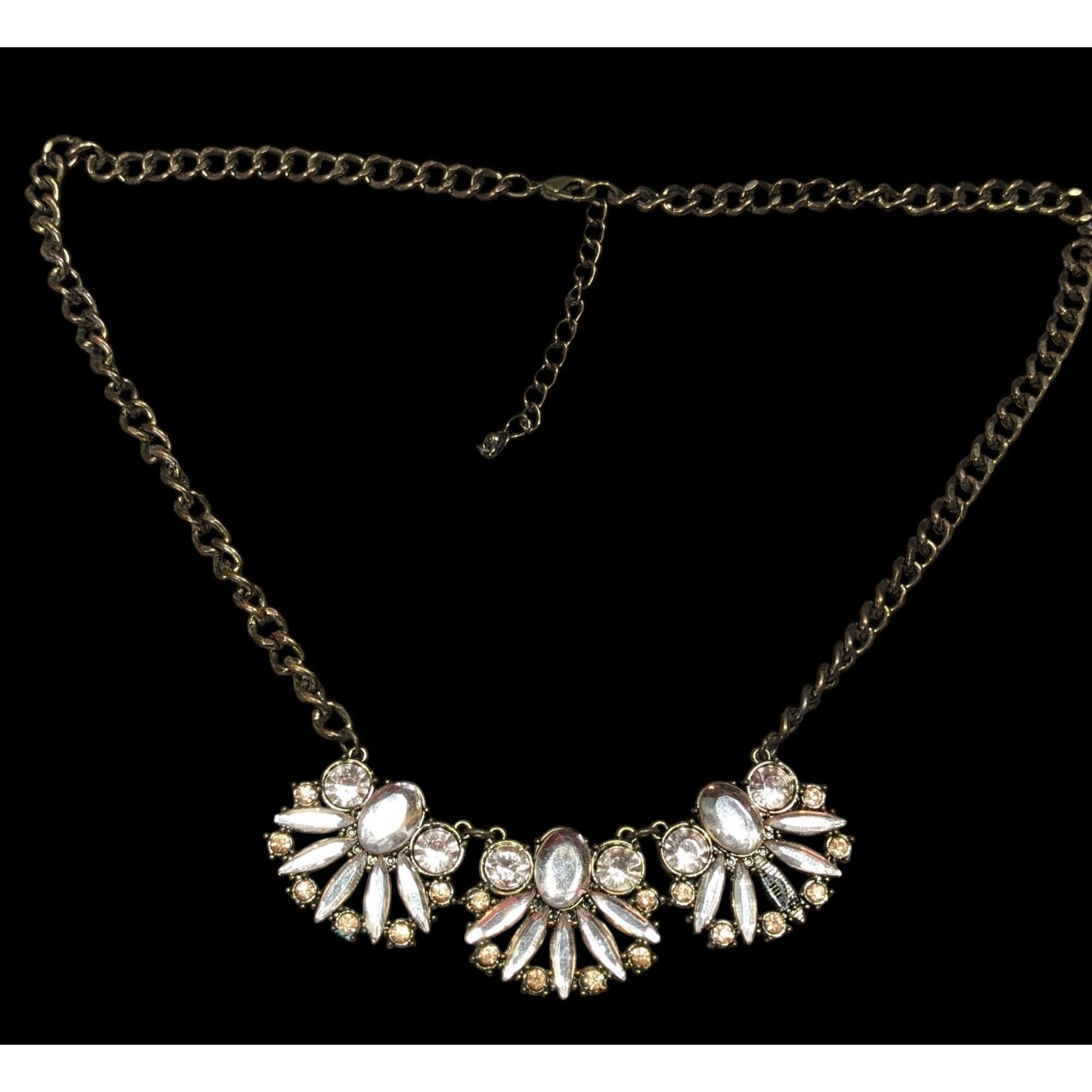 Other Funky Glam Y2K Style Floral Gemmed Statement Necklace (Missi Size ONE SIZE - 1 Thumbnail
