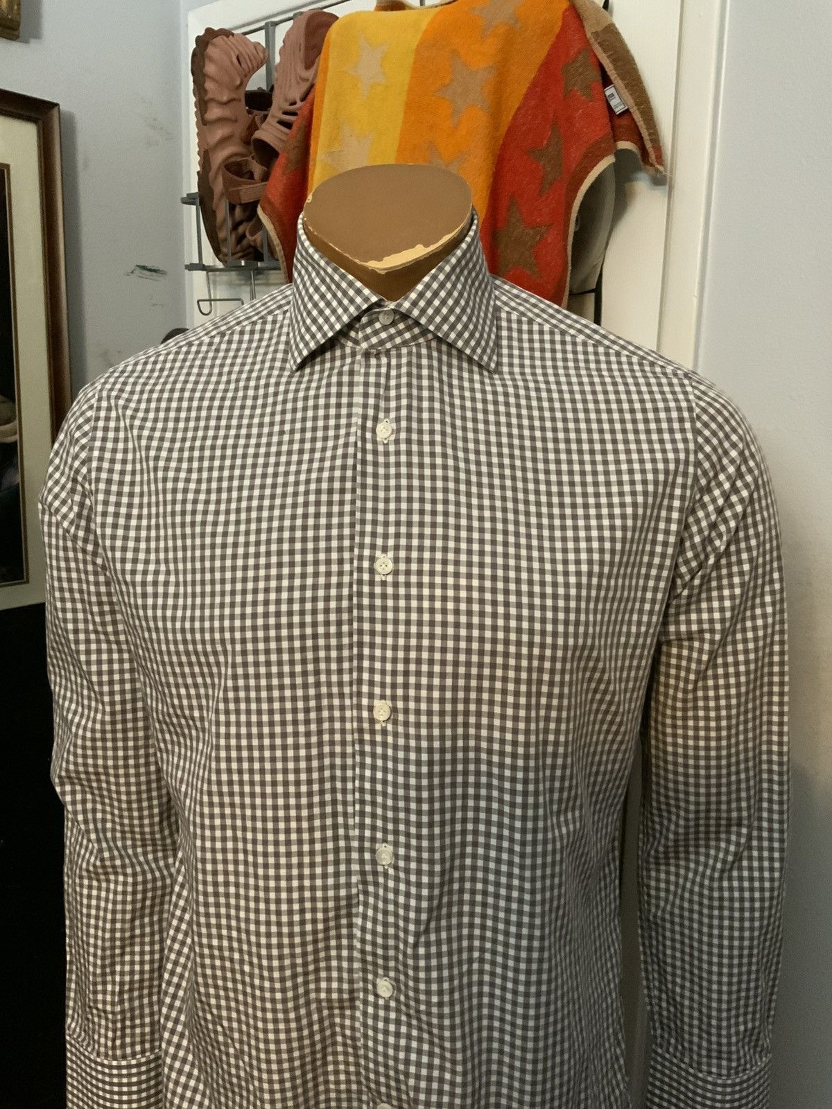 Other Alessandro Gherardi 100% Cotton Check Plaid Dress Shirt Size US S / EU 44-46 / 1 - 9 Thumbnail