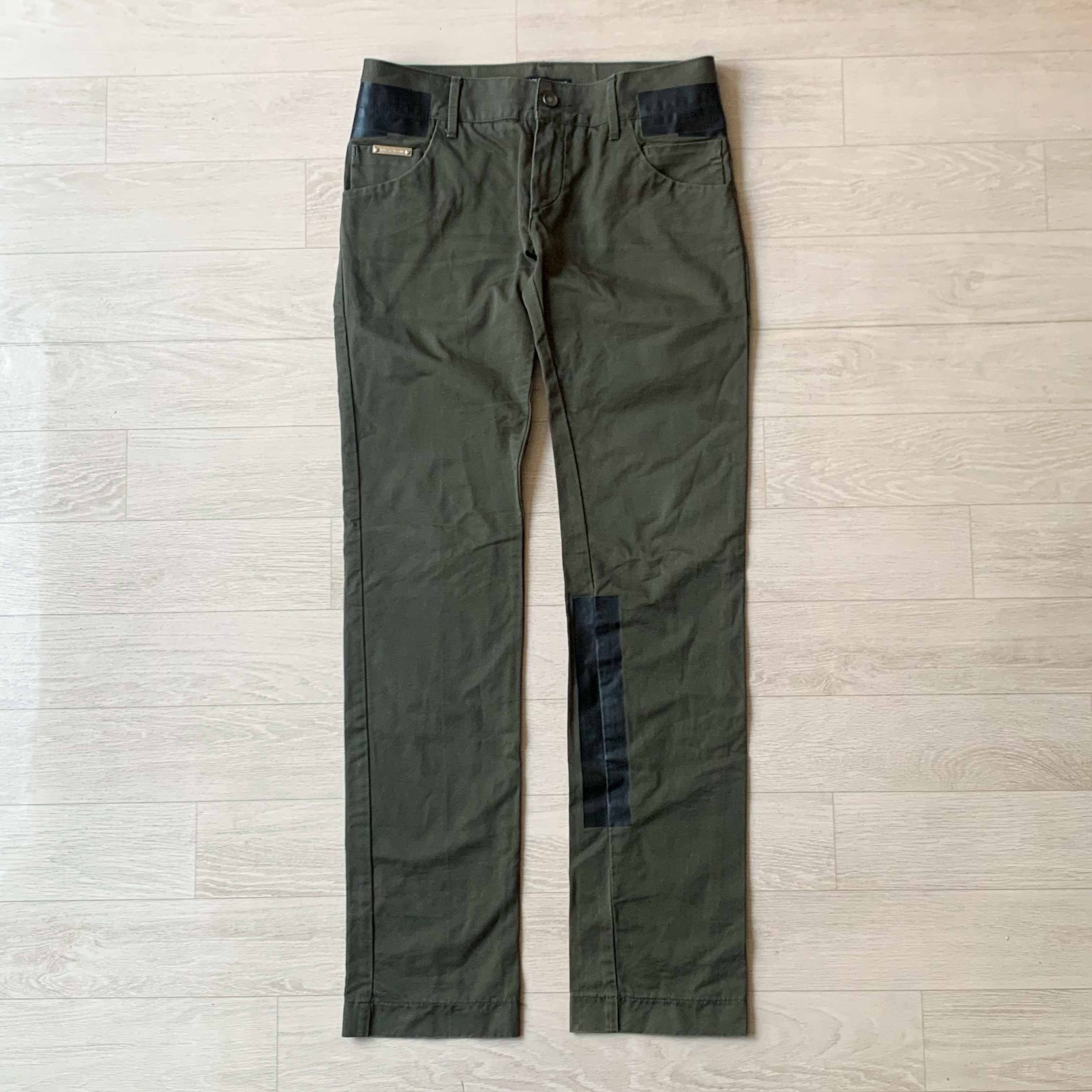 image of Archival Clothing x Dolce Gabbana Vintage Dolce & Gabbana Archival Taped Pants in Olive (Size 30)