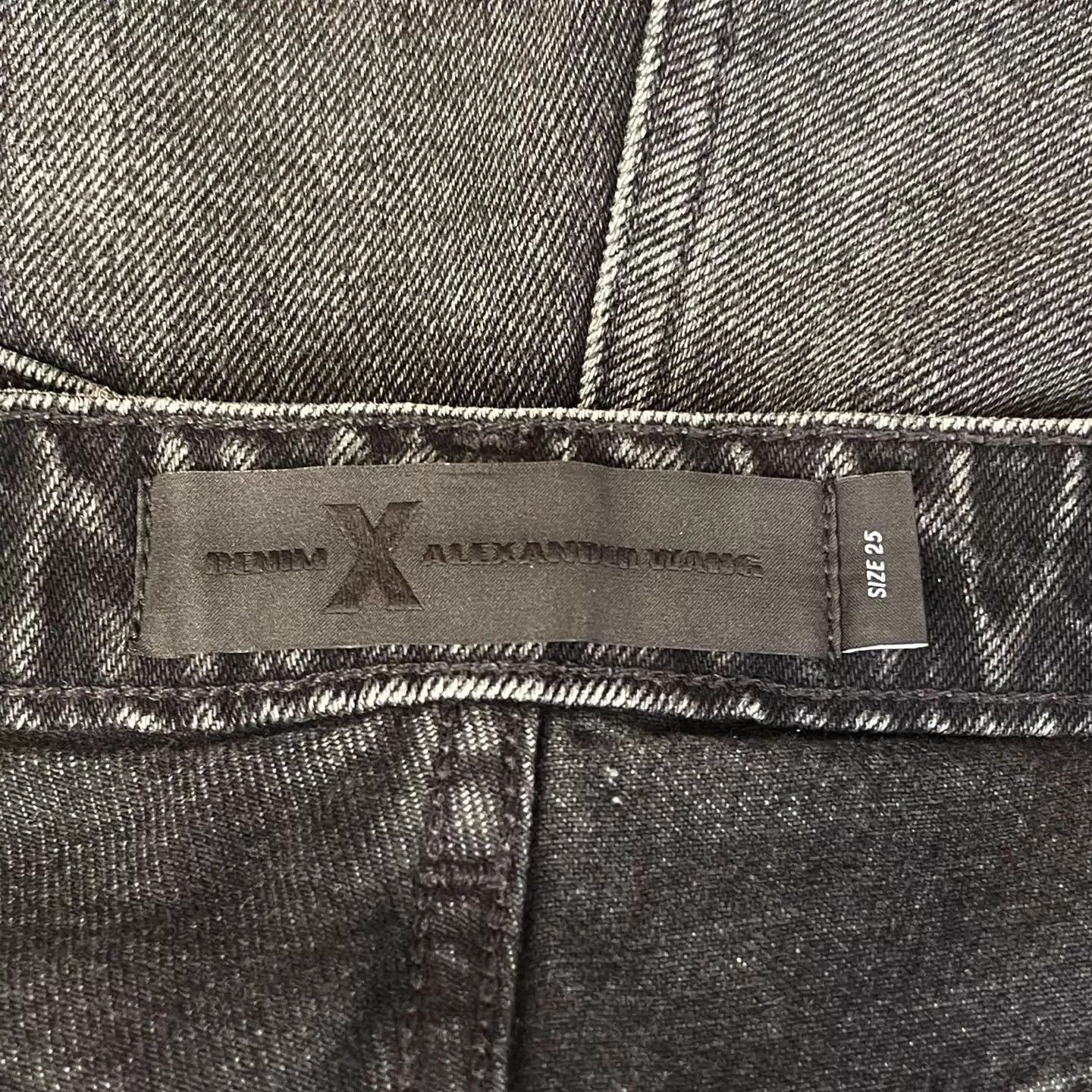 Alexander McQueen alexanderwang women's washed black slim edgy denim shorts 25 Size 25" / US 0 / IT 36 - 5 Thumbnail