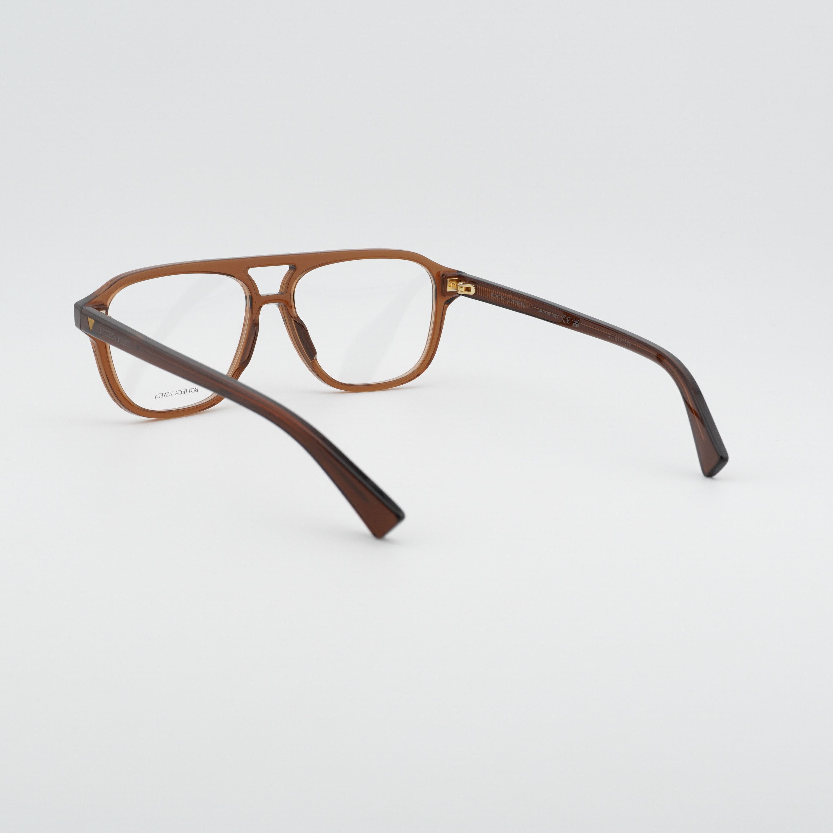 Bottega Veneta Bottega Veneta BV1294O 005 Unisex Eyeglasses Brown 56mm Size ONE SIZE - 4 Thumbnail