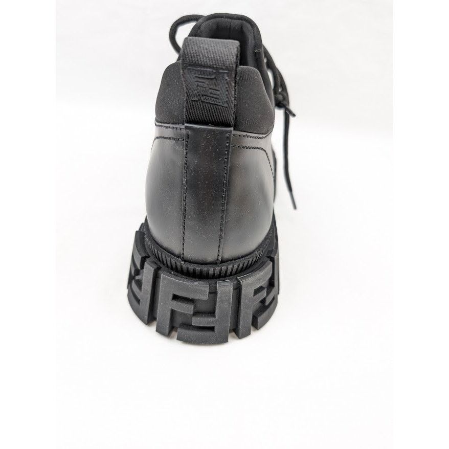 Fendi o1rshd1 Men's Lace Up Fabric Calf Leather Boots Shoe in Nero Size US 11 / EU 44 - 11 Thumbnail