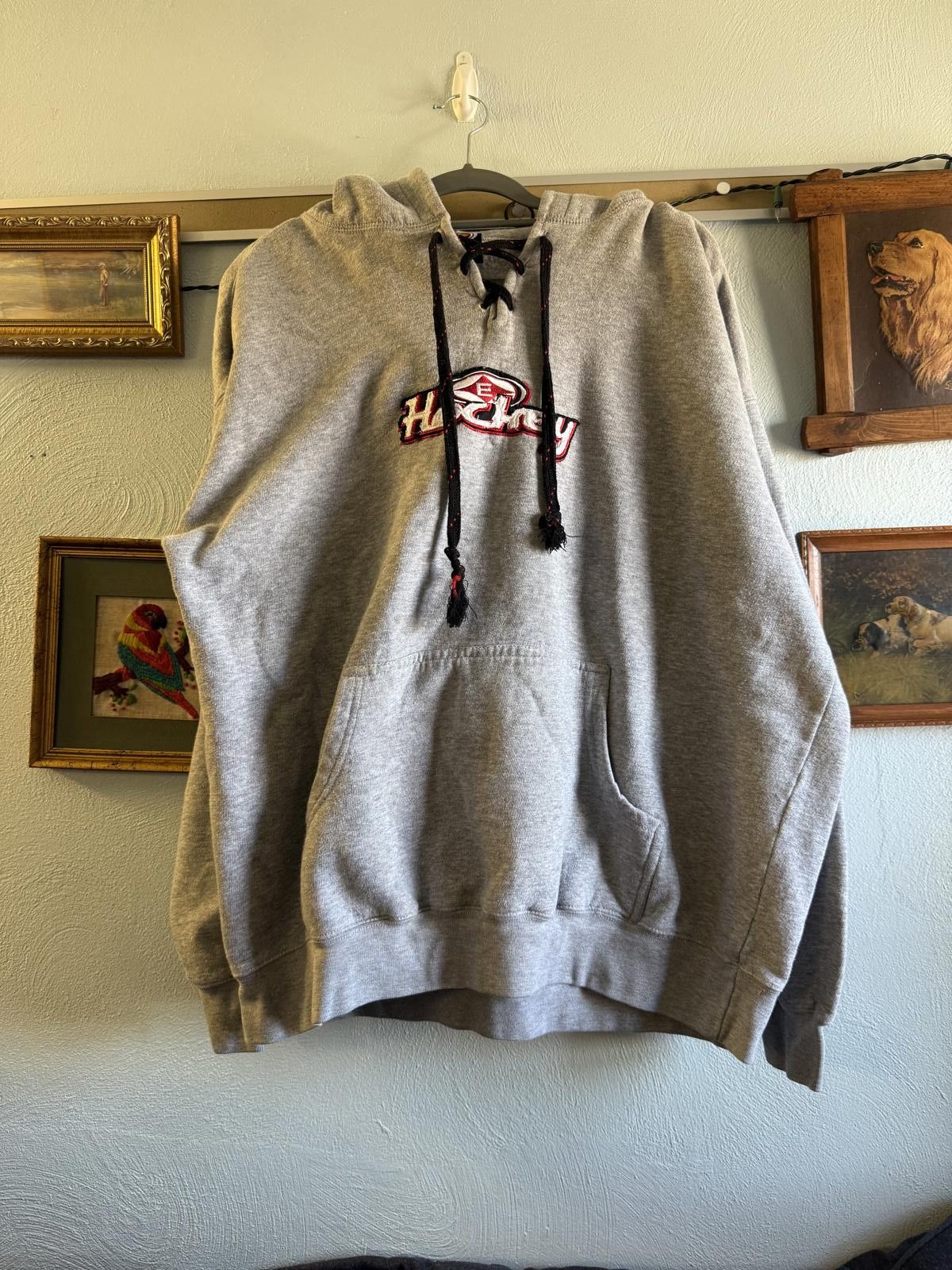 Eaton Vintage Y2K Easton Hockey Hoodie w/ Hockey lace drawstring Size US XL / EU 56 / 4 - 1 Thumbnail