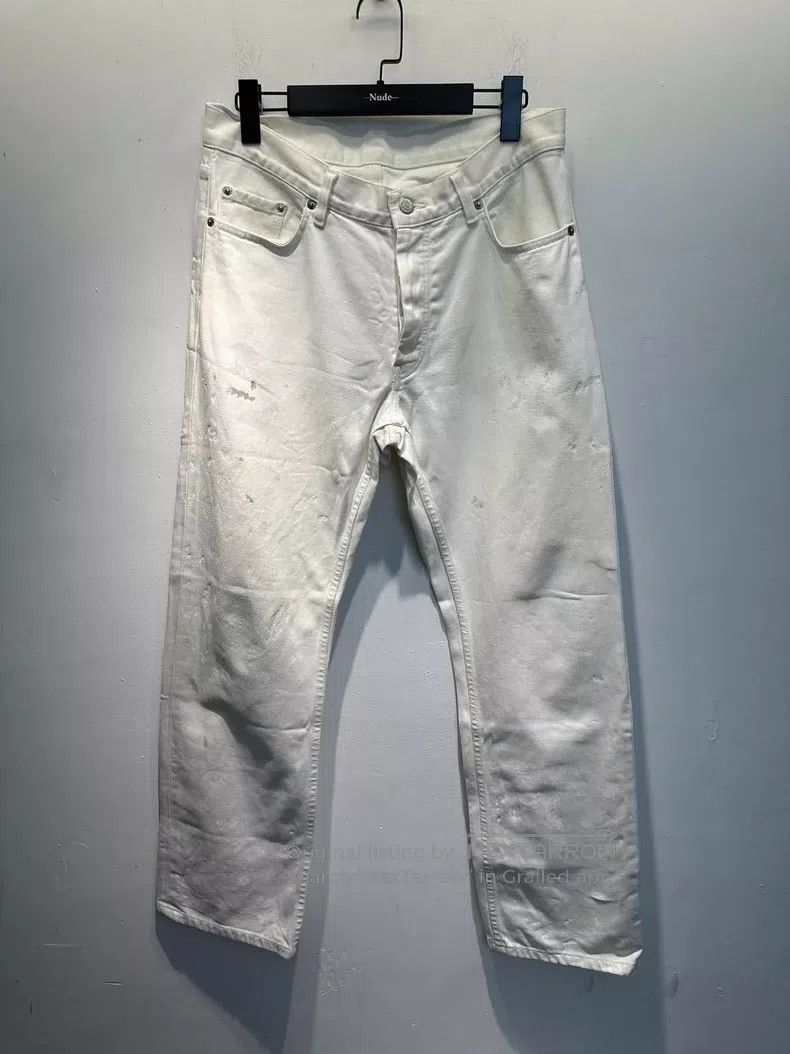 Helmut Lang HELMUT LANG White Paint Splatter Denim Pants Size US 32 / EU 48 - 1 Thumbnail