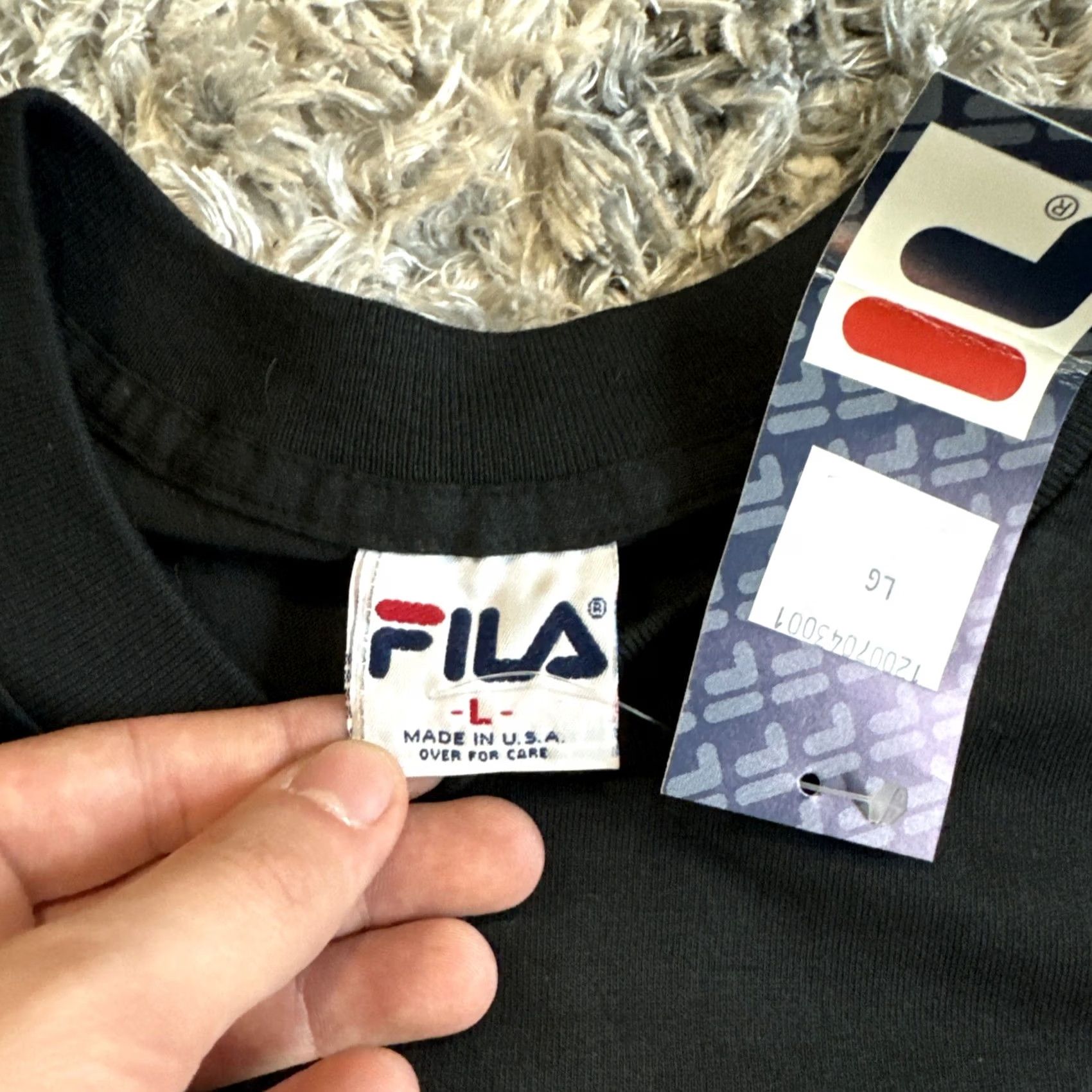 Fila VINTAGE Fila T-Shirt L Black Rare Basketball Graphic Sport Y2K Short Sleeve BNWT Size US L / EU 52-54 / 3 - 5 Thumbnail