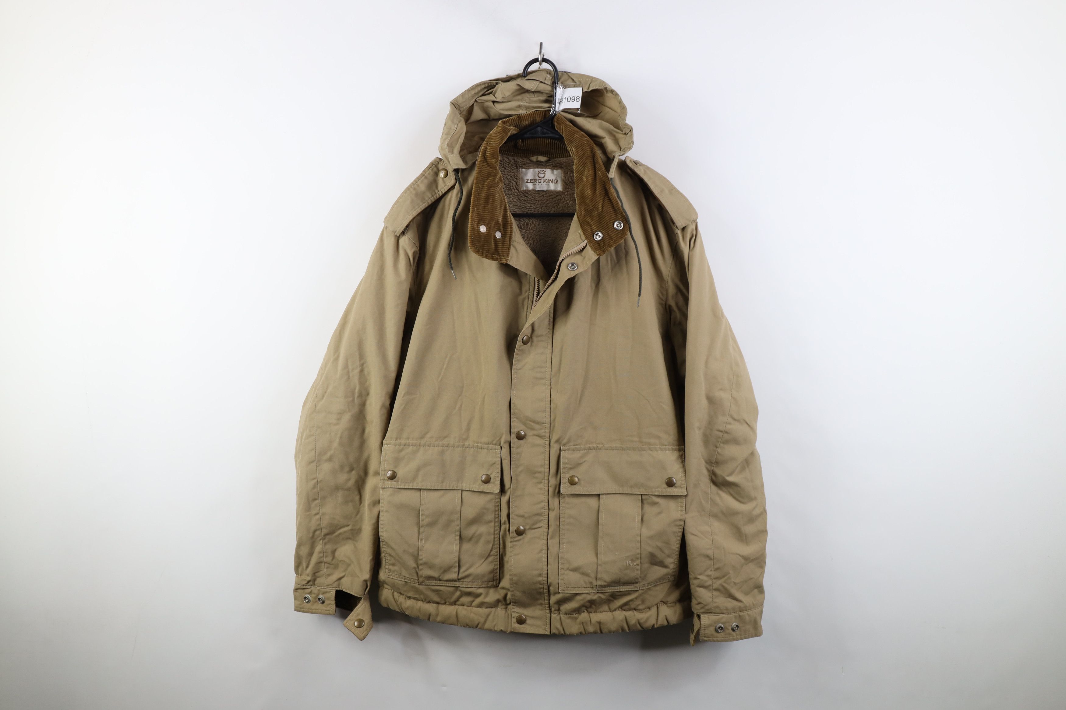 Vintage Vintage 70s Streetwear Fleece Lined Hooded Bomber Jacket USA Size US XL / EU 56 / 4 - 1 Thumbnail