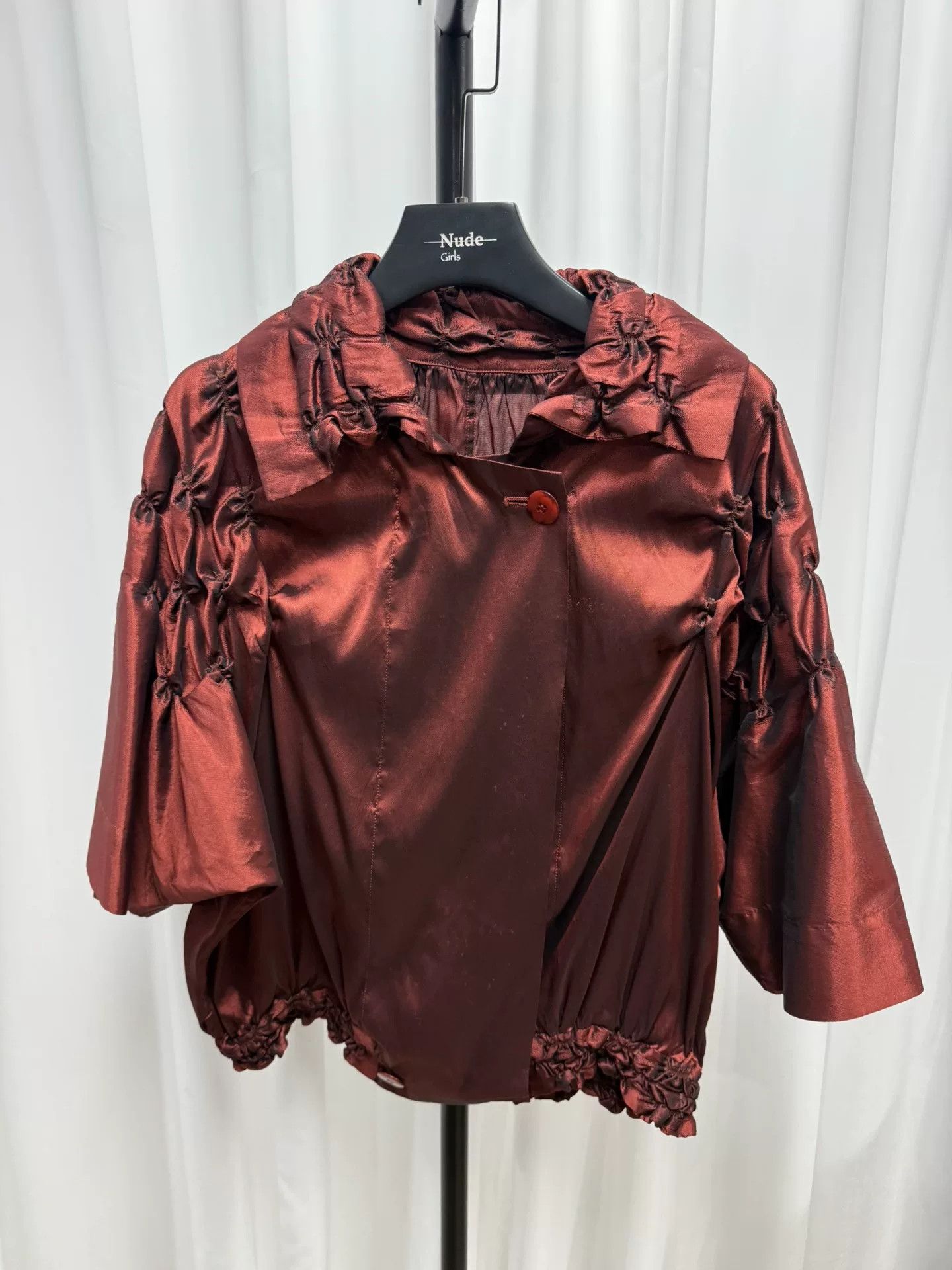 Issey Miyake Issey Miyake Metallic Nylon Short Sleeve Jacket Size S / US 4 / IT 40 - 1 Thumbnail