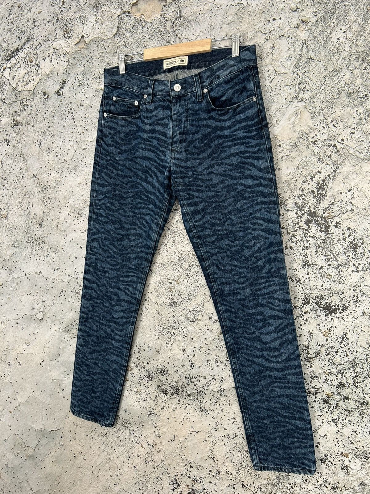 H&M × Kenzo H&M x Kenzo Zebra Denim Pants Jeans Designer Avant Garde Size US 31 - 2 Thumbnail