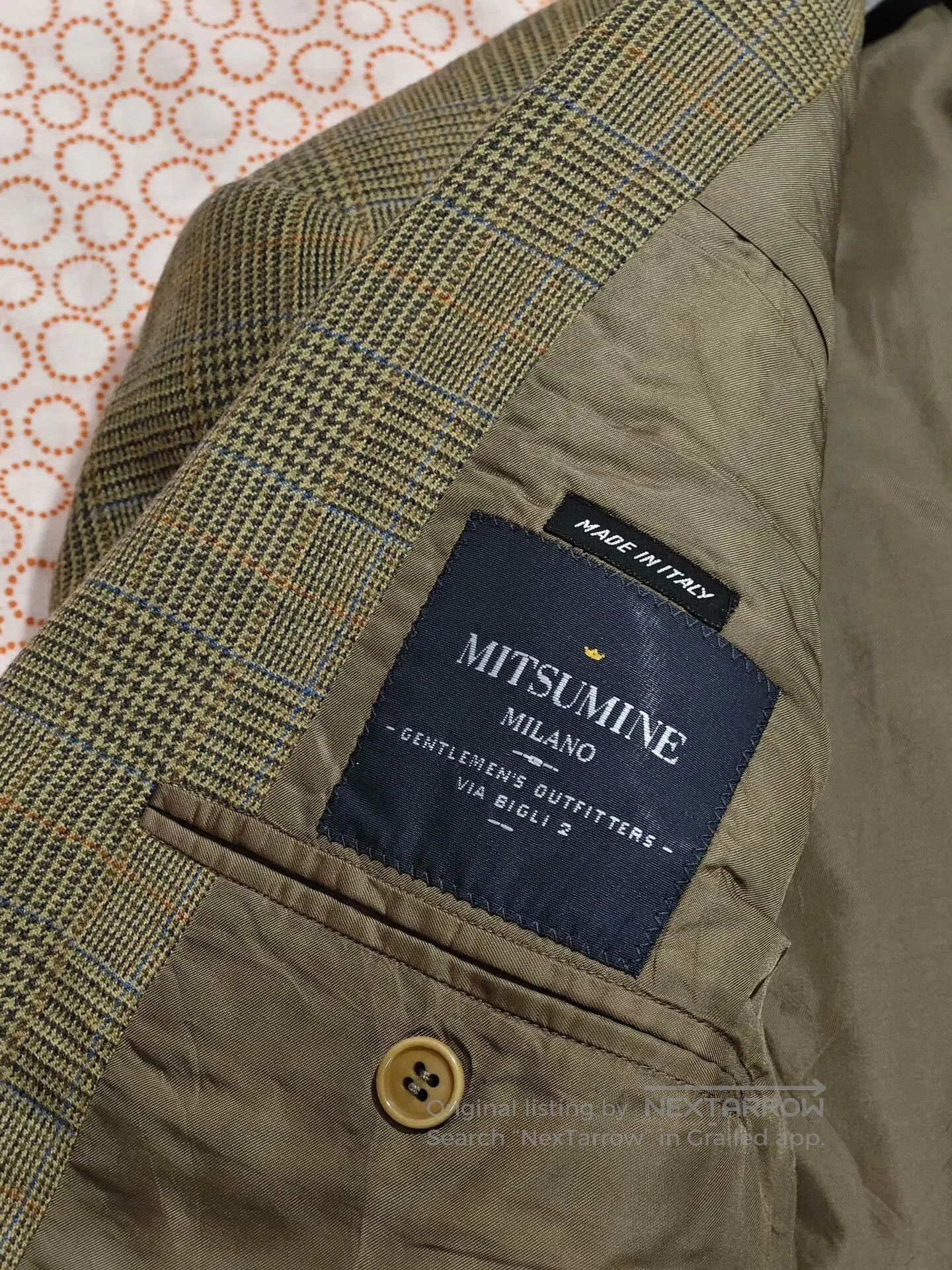 Japanese Brand Stylish Green Plaid Wool-Cashmere Blazer. Size US M / EU 48-50 / 2 - 7 Thumbnail