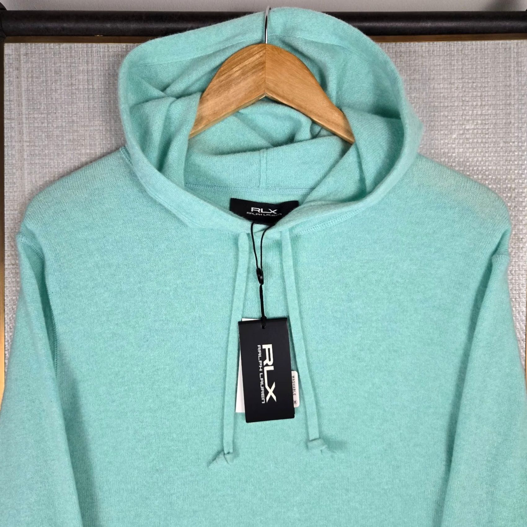 Polo Ralph Lauren VINTAGE RLX POLO RALPH LAUREN New 48 Mens XL 100% Cashmere Sweater Hoodie Sea Foam Size US XL / EU 56 / 4 - 4 Thumbnail