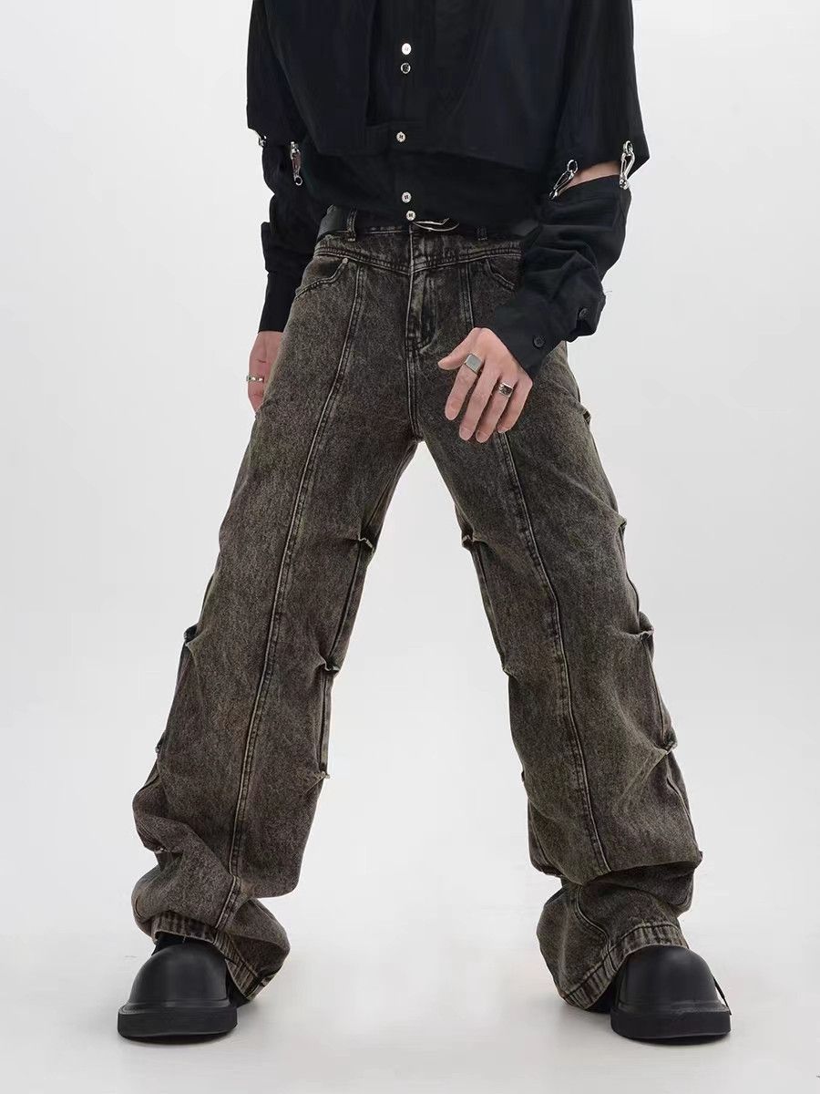 Japanese Brand × Jean Vintage washed distressed micro-flared high-waisted jeans Size US 34 / EU 50 - 2 Thumbnail