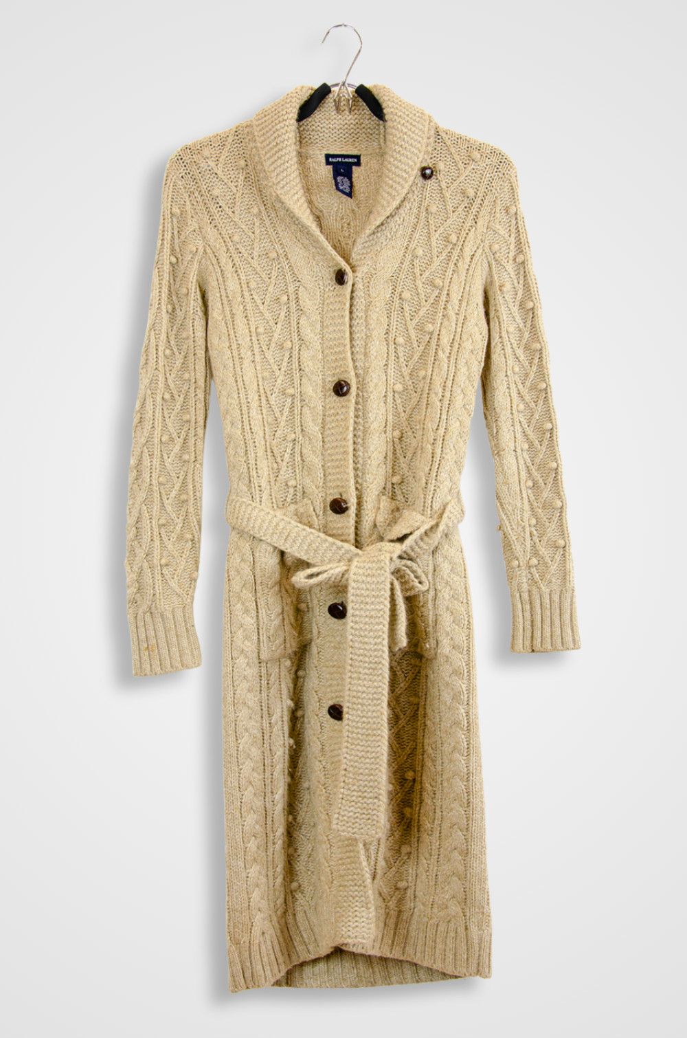 Ralph Lauren Ralph Lauren Cable Knit Cardigan Coat – L Size L / US 10 / IT 46 - 1 Thumbnail