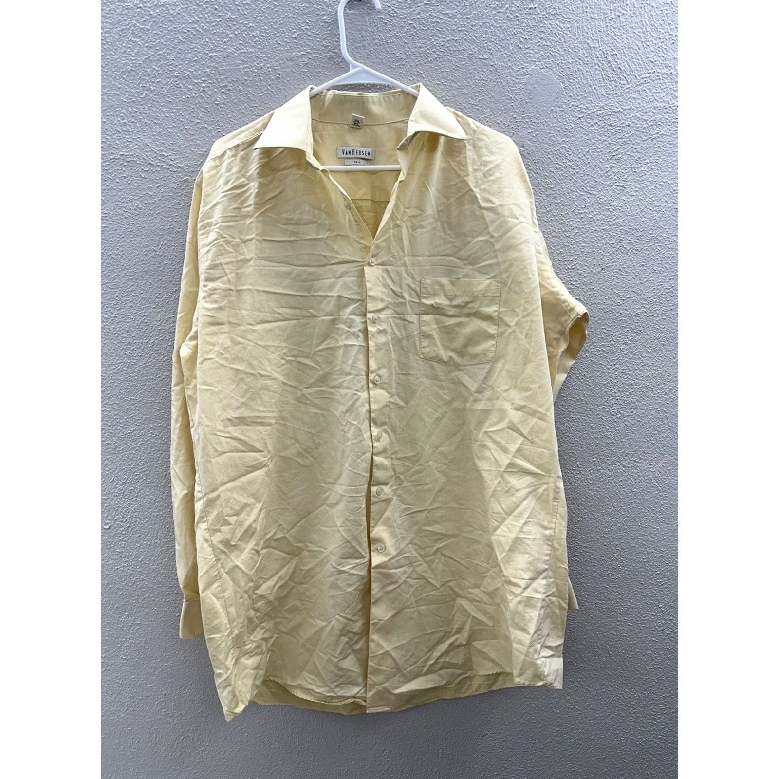 Van Heusen Van Heusen Mens Shirt Size 17 34/35 Tall Yellow Long Sleeve Button-Up Shirt Mens Regular"] Size US XL / EU 56 / 4 - 2 Thumbnail